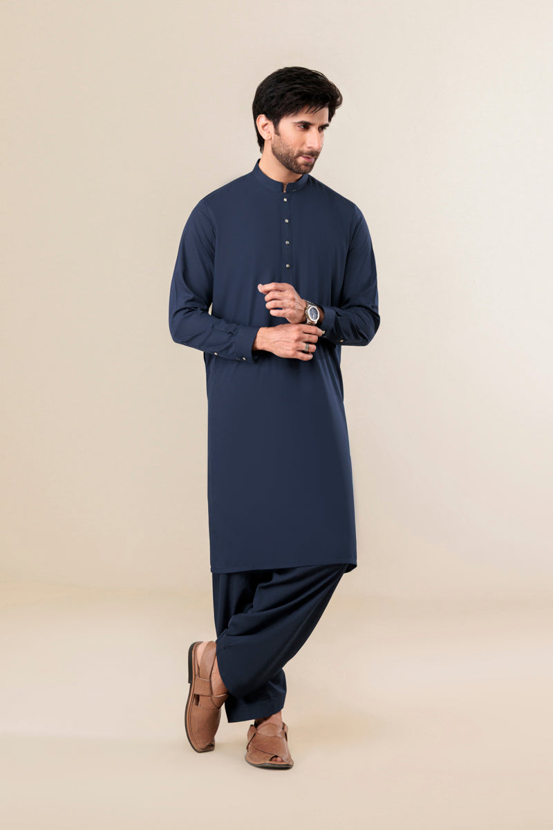 Navy-Blended-Shalwar Suit - (MP2PSBS26BM5J4)