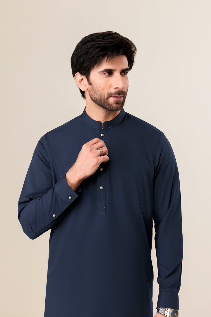 Navy-Blended-Shalwar Suit - (MP2PSBS26BM5J4)