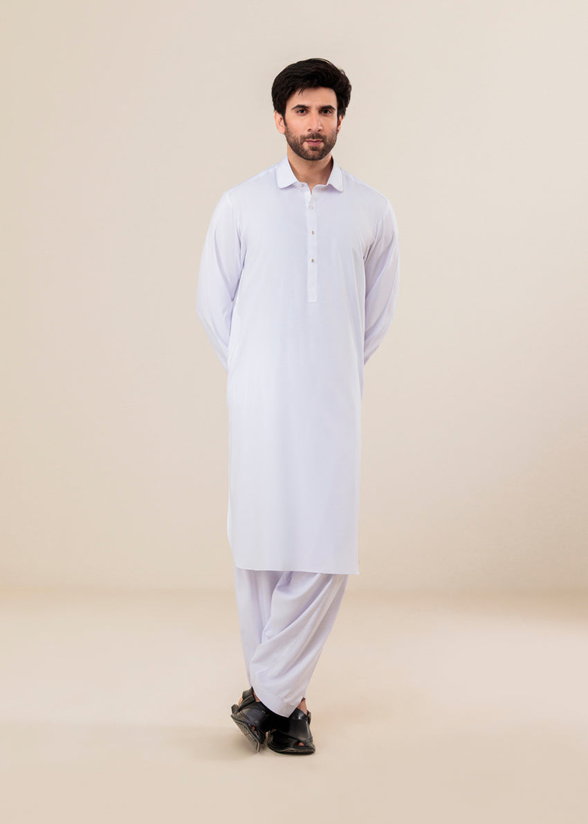 White-Blended-Shalwar Suit - (MP2PSBW25ADN1)