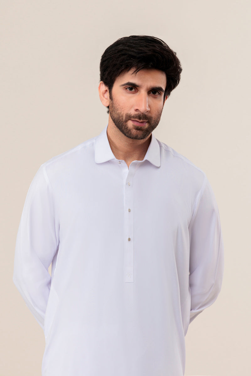 White-Blended-Shalwar Suit - (MP2PSBW25ADN1)