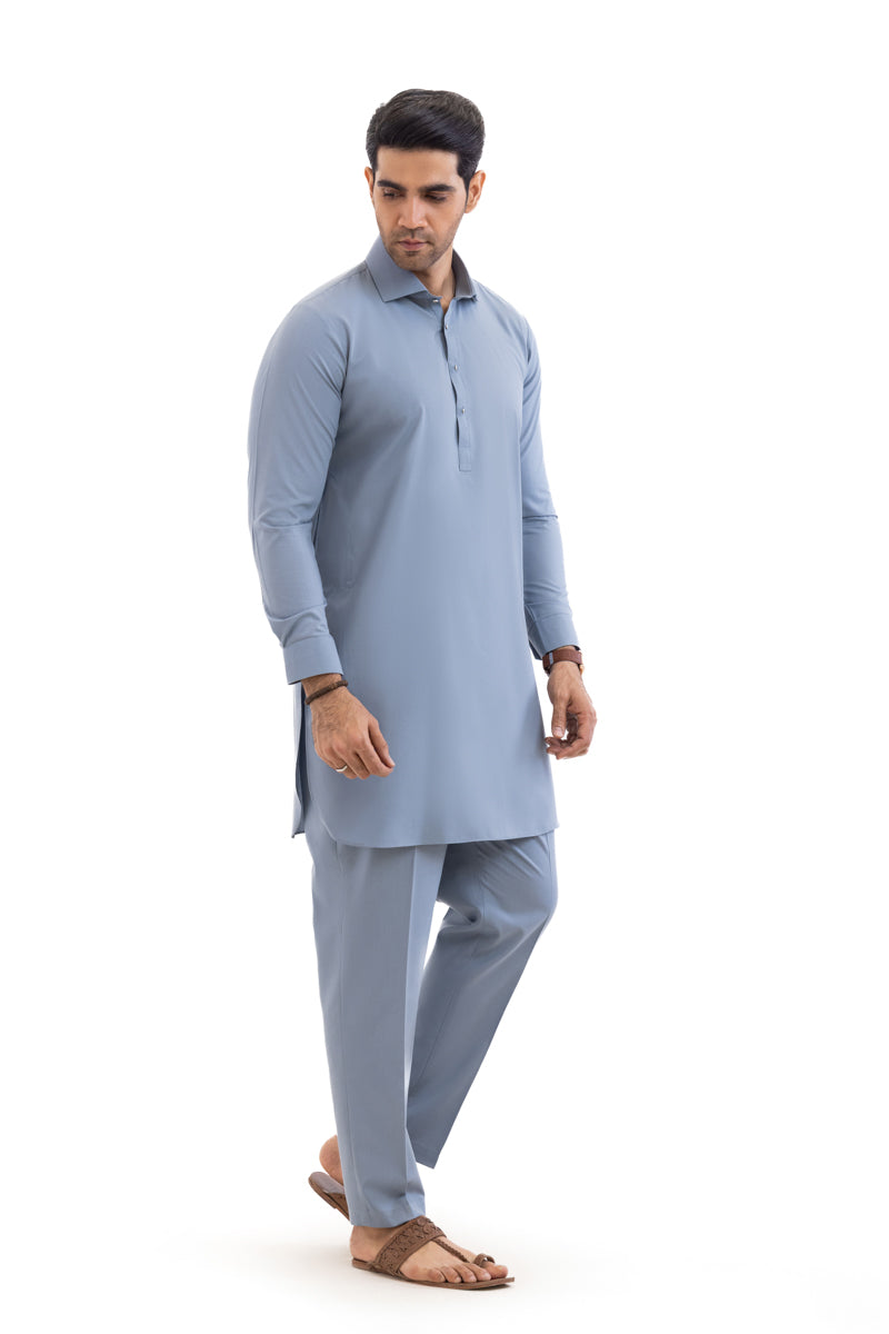 Blue-Blended-Kurta Trouser - (MP2PSBW25ADN22)