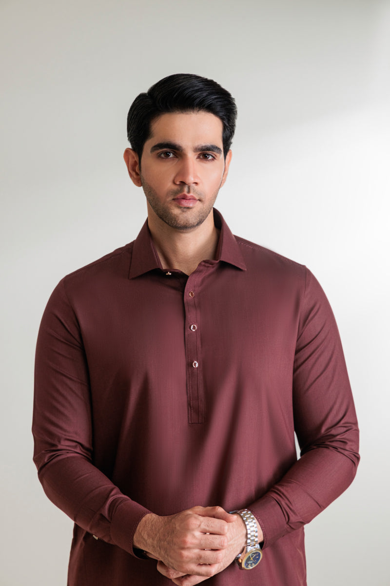 Maroon-Blended-Shalwar Suit - (MP2PSBW25BM1J5)