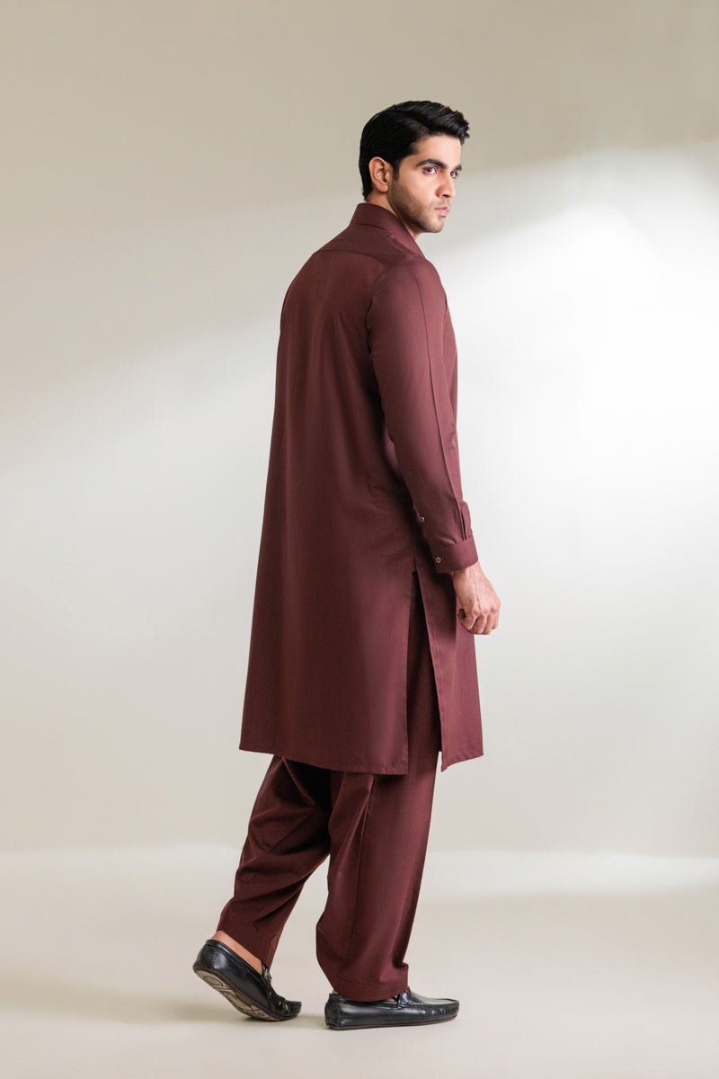 Maroon-Blended-Shalwar Suit - (MP2PSBW25BM1J5)