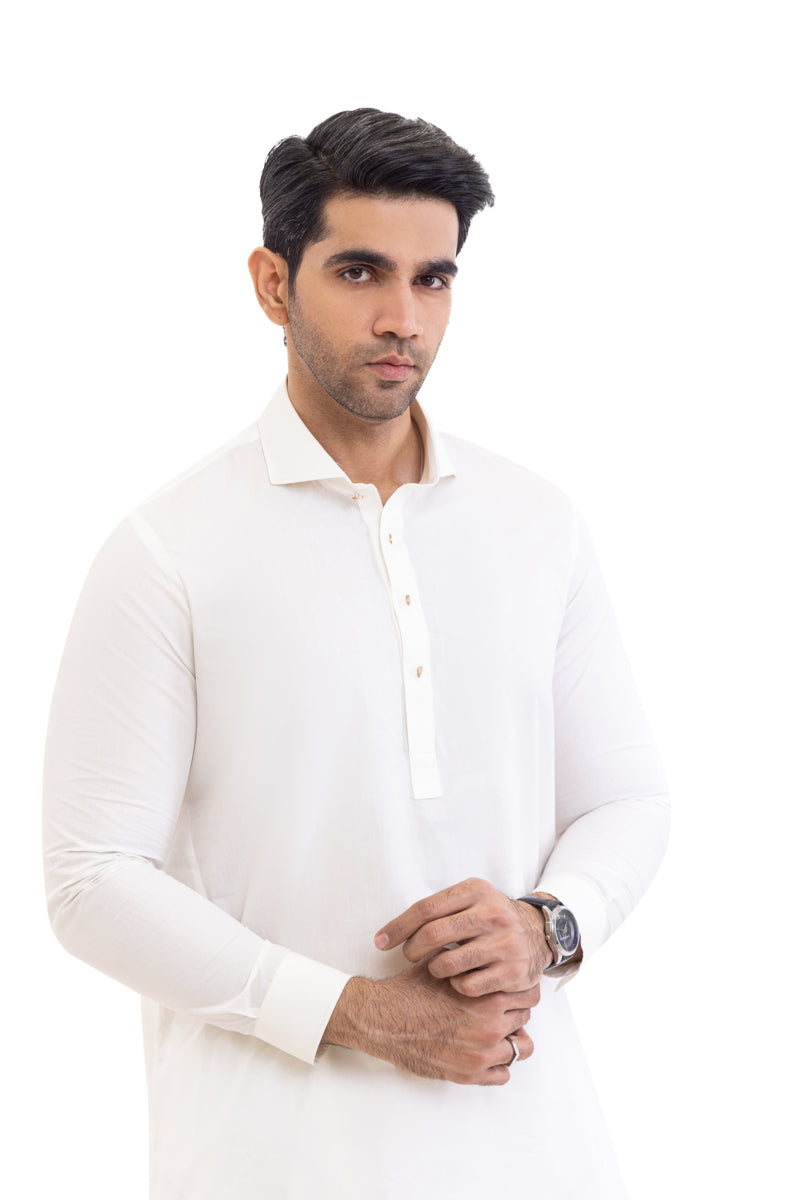 O-White-Cotton-Shalwar Suit - (MPS25SSS2063)