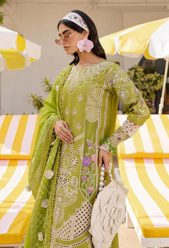 Parishay Monaco - Luxury Lawn Embroidered 3 Piece Unstitched - MS - 04