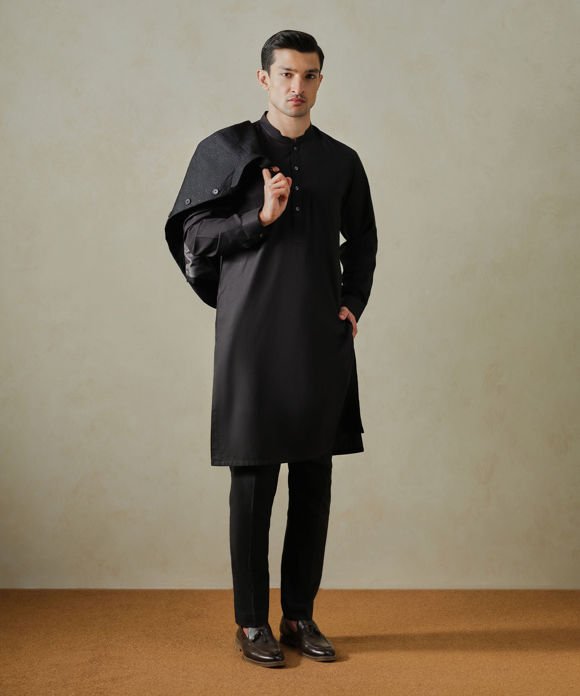 Men's 100% Cotton Plain Black Kurta Trouser