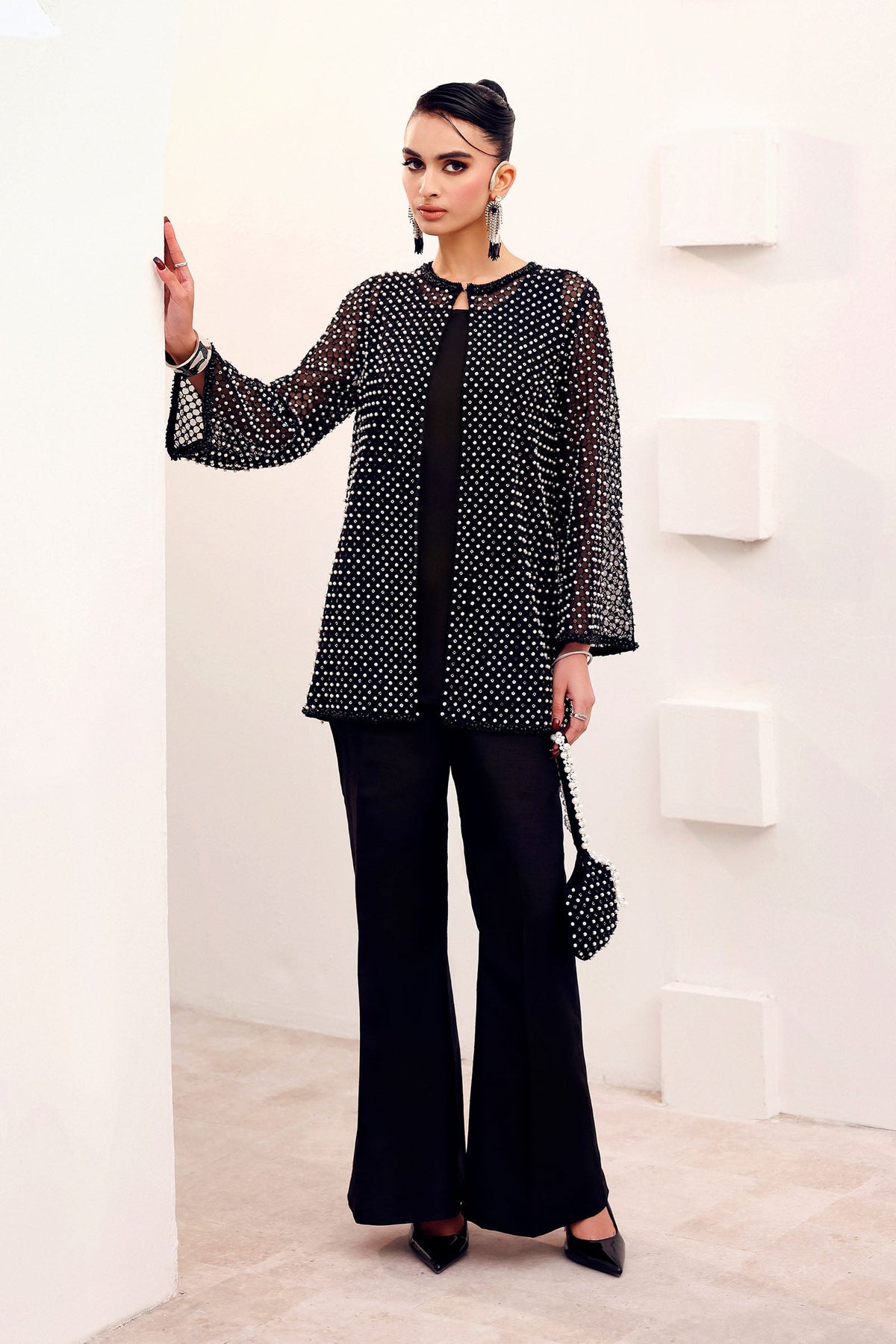 3 Piece Embroidered Organza Suit
