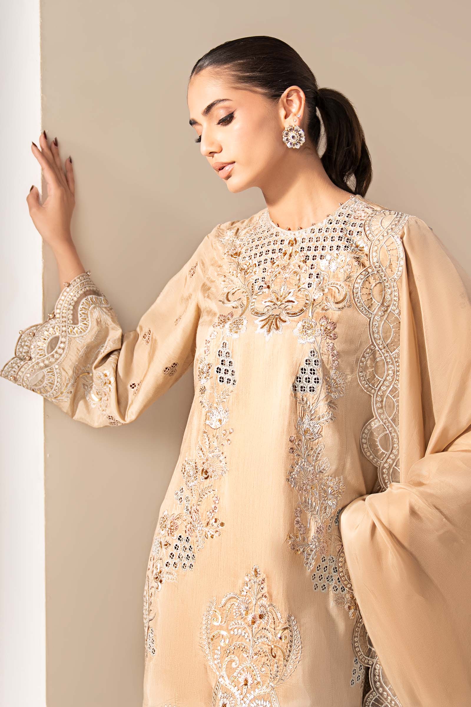 3 Piece Embroidered Yarn Dyed Suit