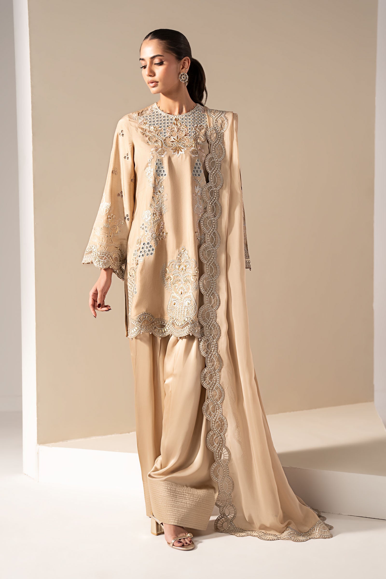 3 Piece Embroidered Yarn Dyed Suit
