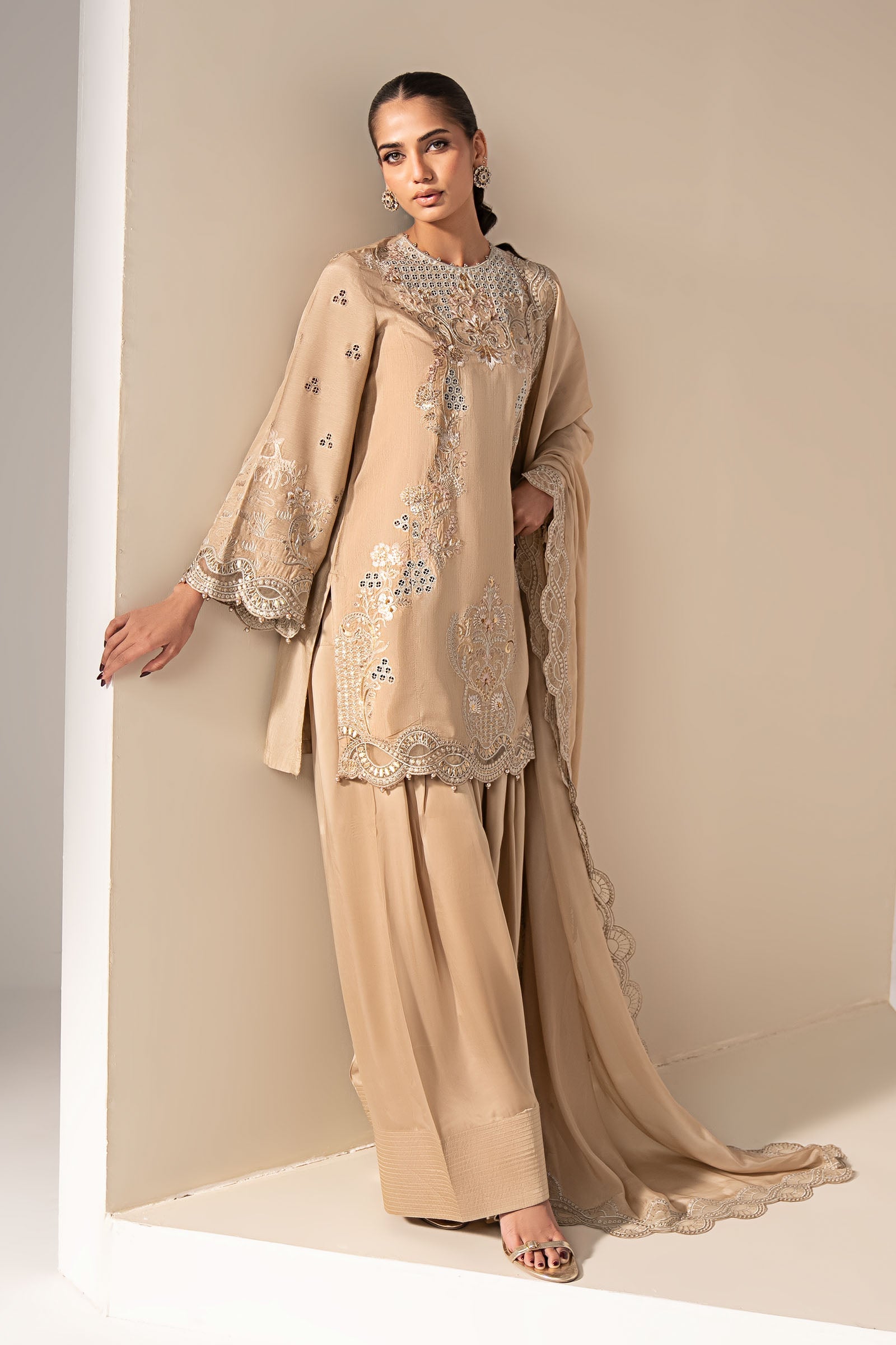 3 Piece Embroidered Yarn Dyed Suit