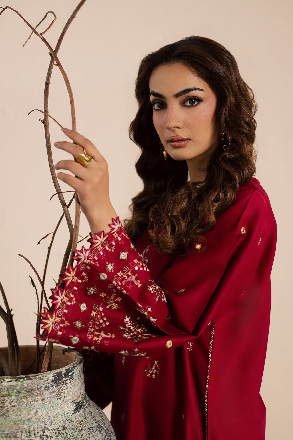 Maroon Santro 2Pc - Embroidered Lawn Dress