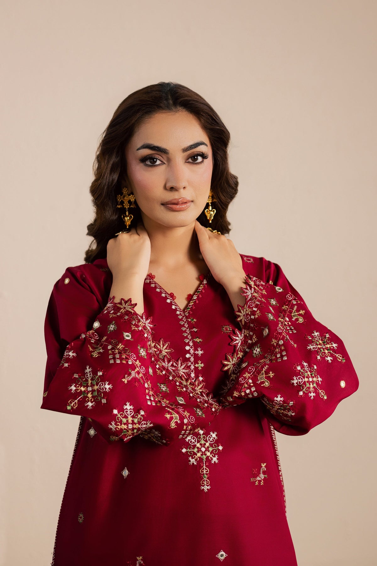 Maroon Santro 2Pc - Embroidered Lawn Dress