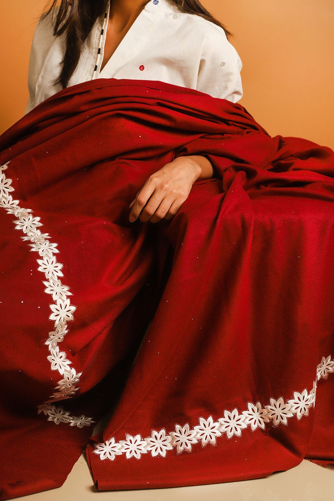 Maroon Elegance Shawl