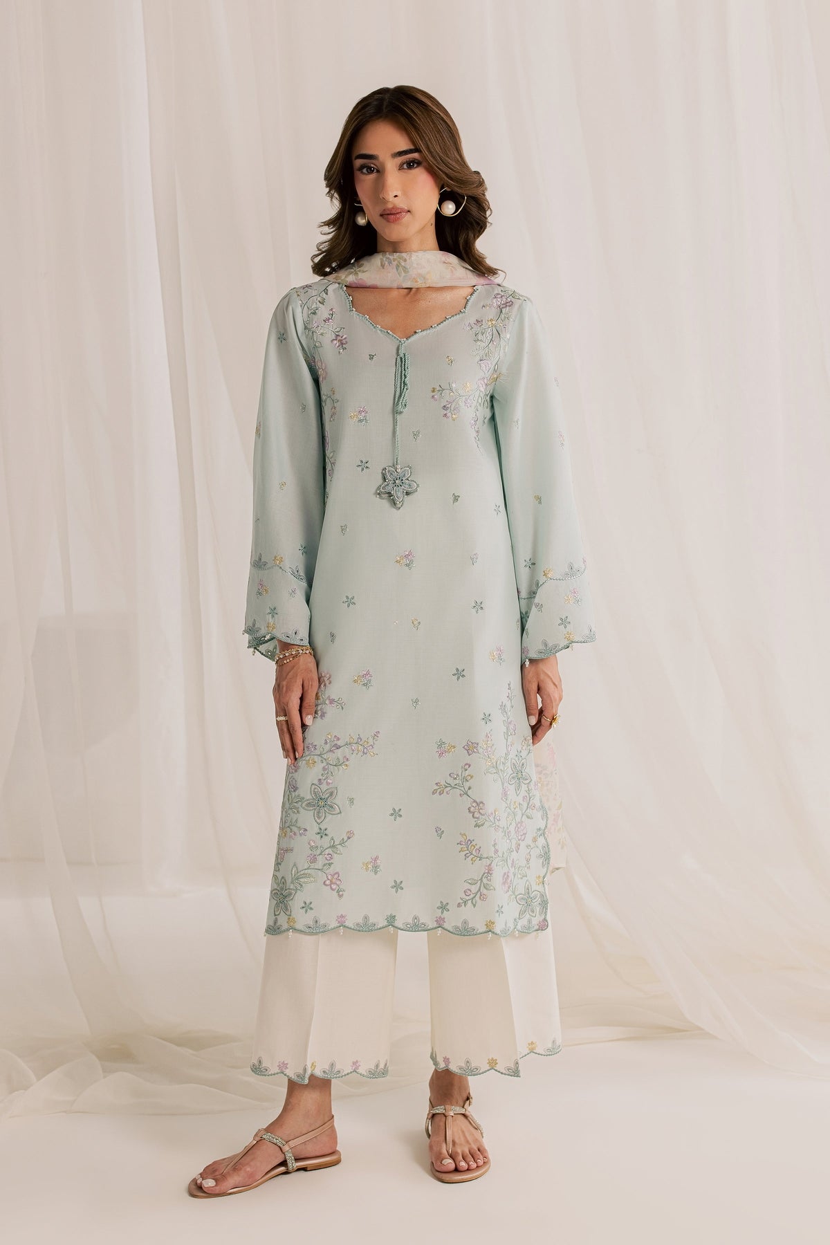 Marshmellow 3Pc - Embroidered Lawn Dress