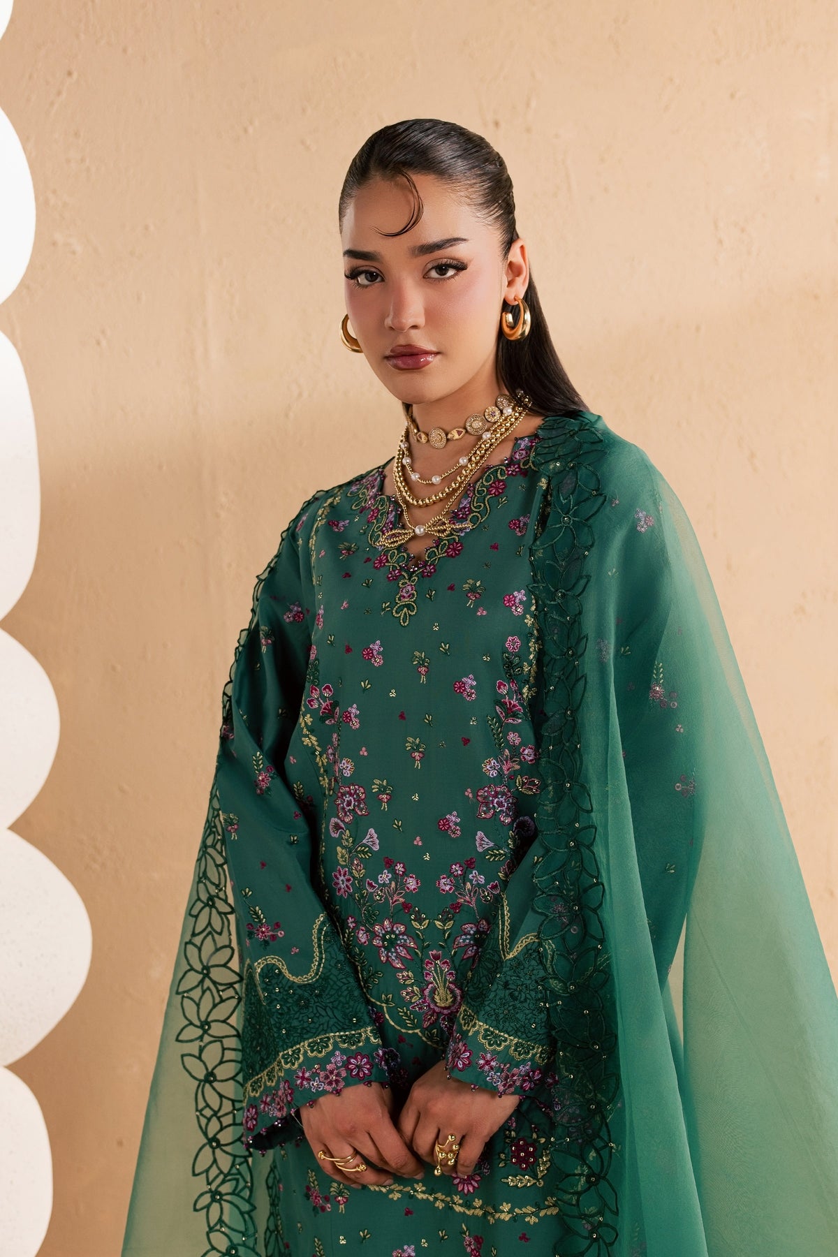 Marvi 3Pc - Festive Embroidered Lawn