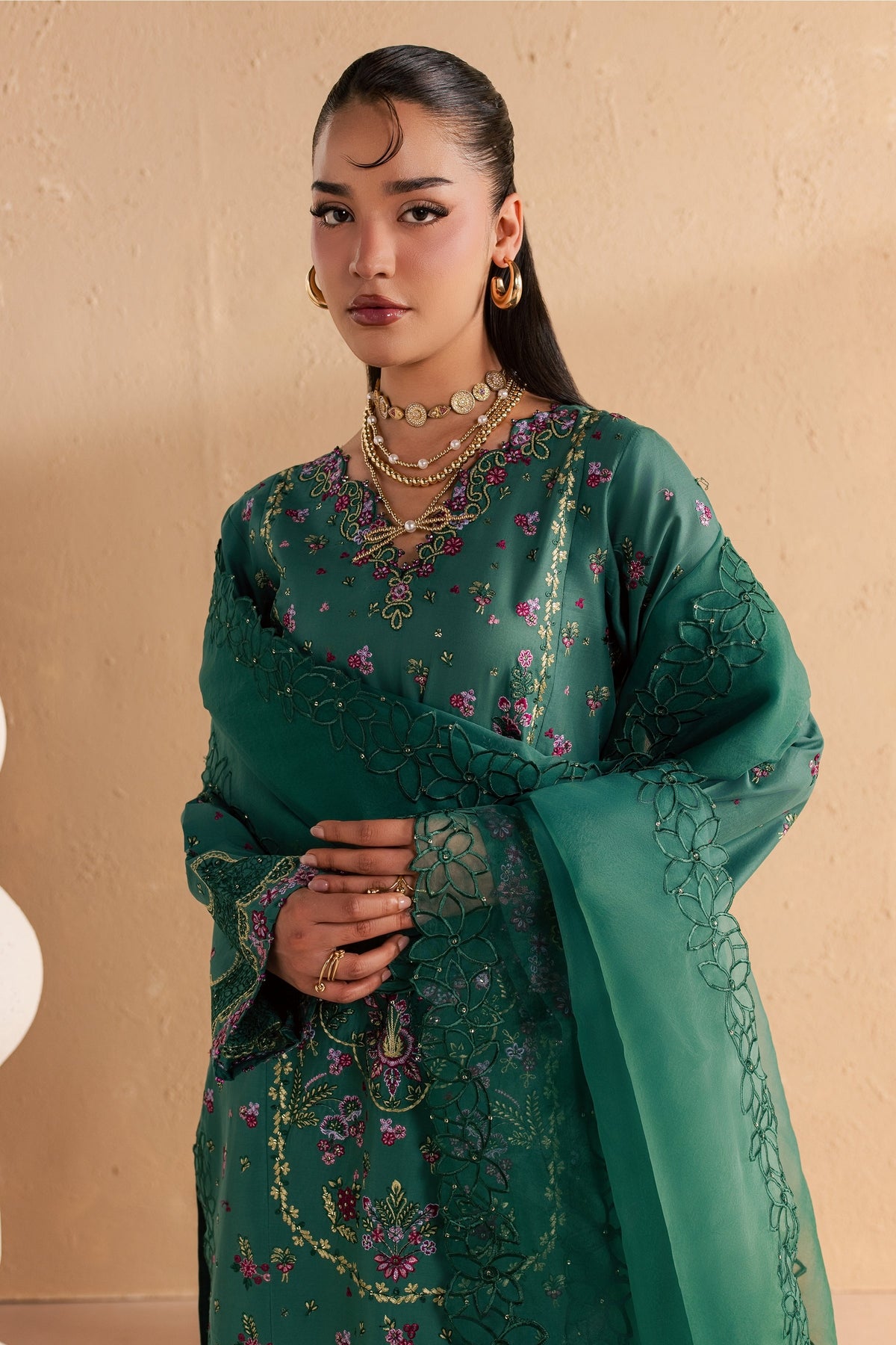 Marvi 3Pc - Festive Embroidered Lawn