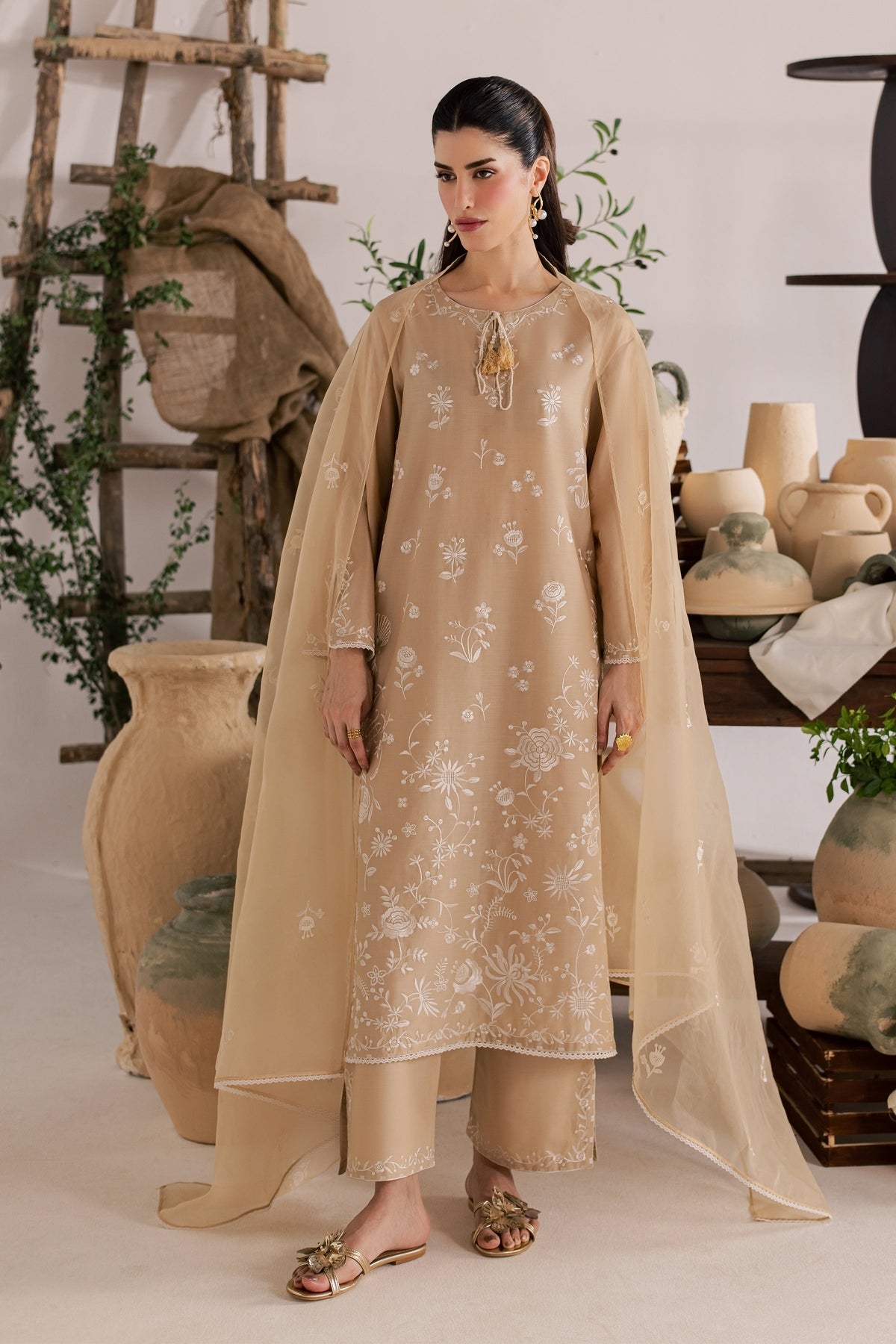 Miami 3Pc - Embroidered Lawn Dress
