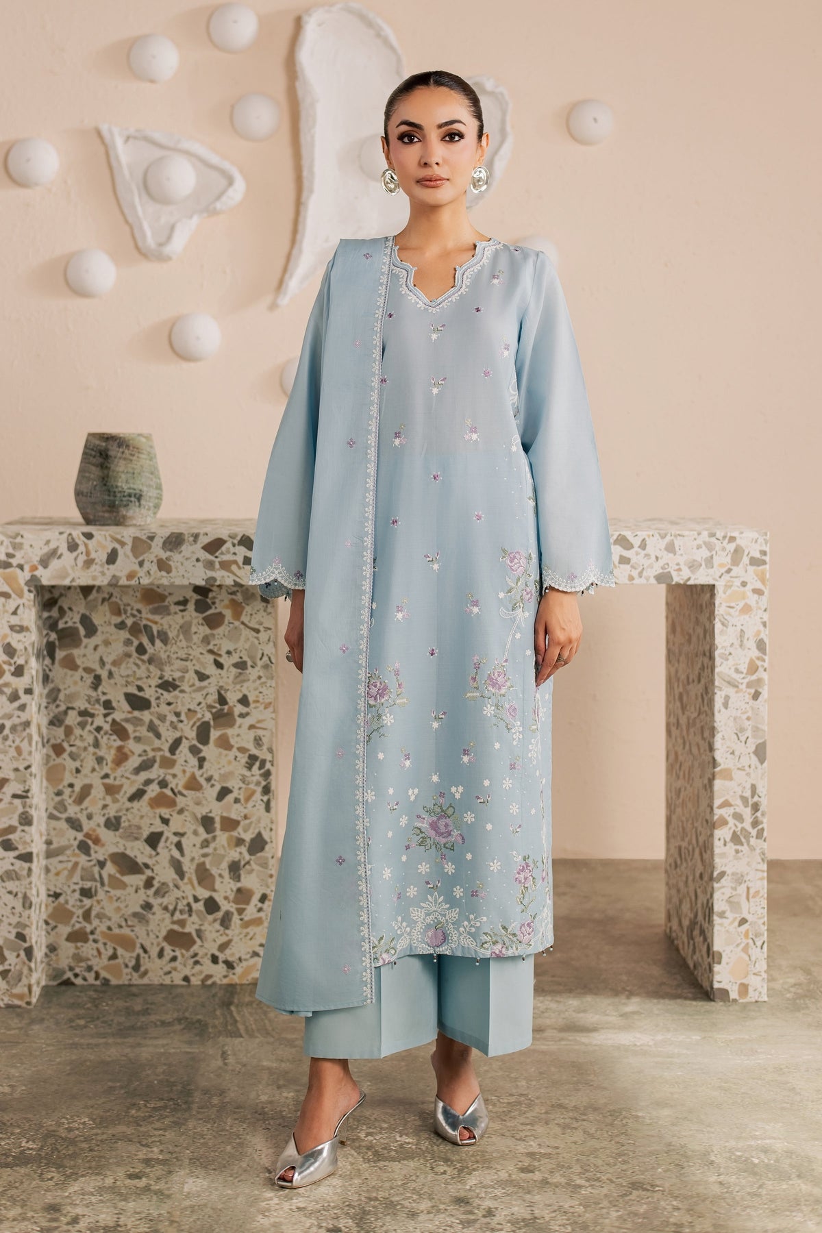 Minsk 3Pc - Embroidered Lawn Dress