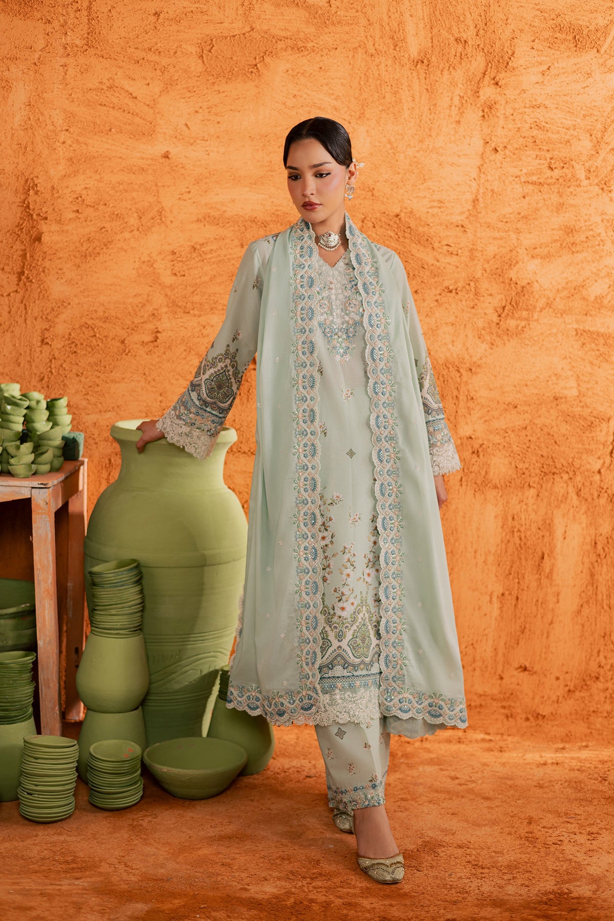 Mint Chip 3Pc - Printed Lawn Dress