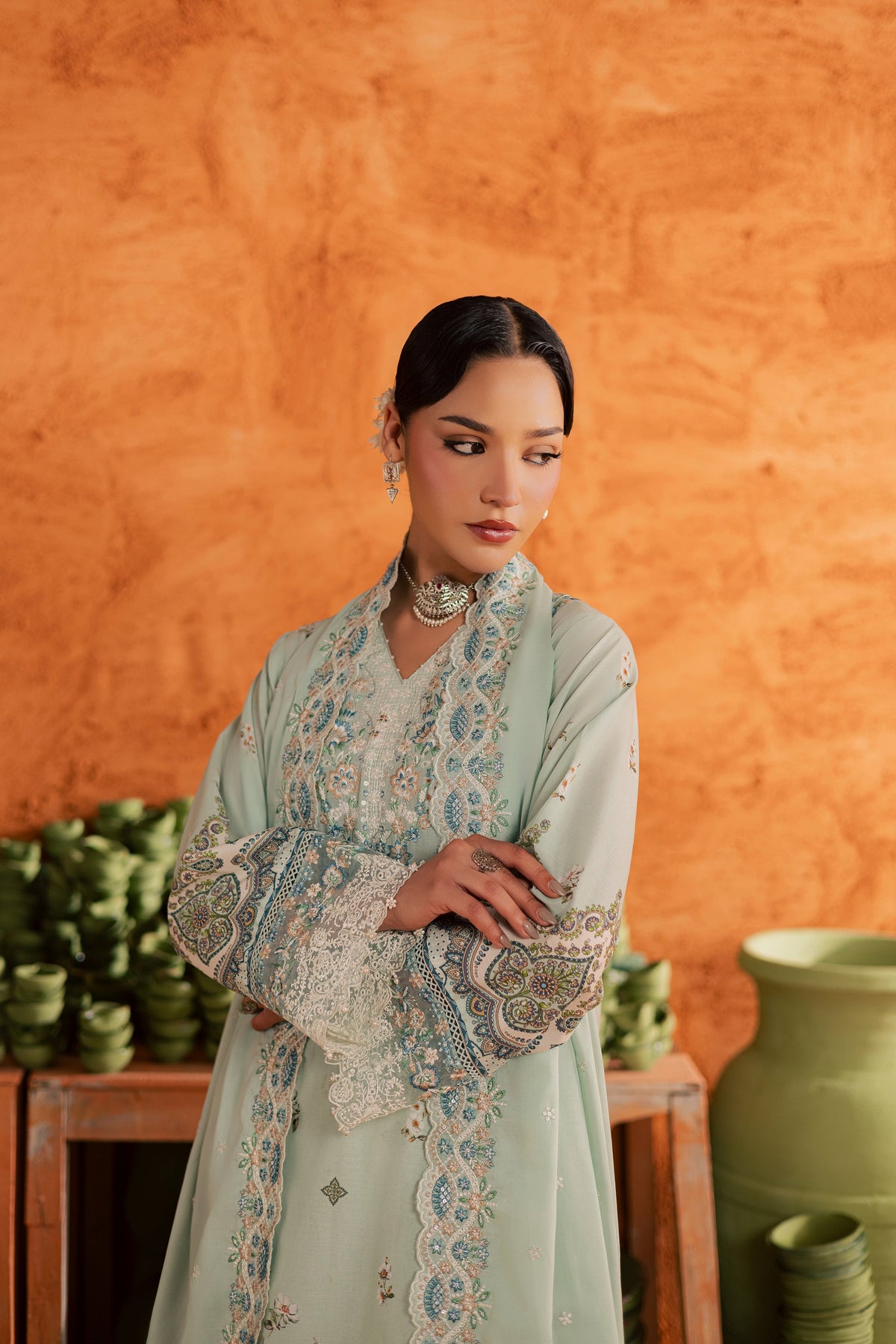 Mint Chip 3Pc - Printed Lawn Dress