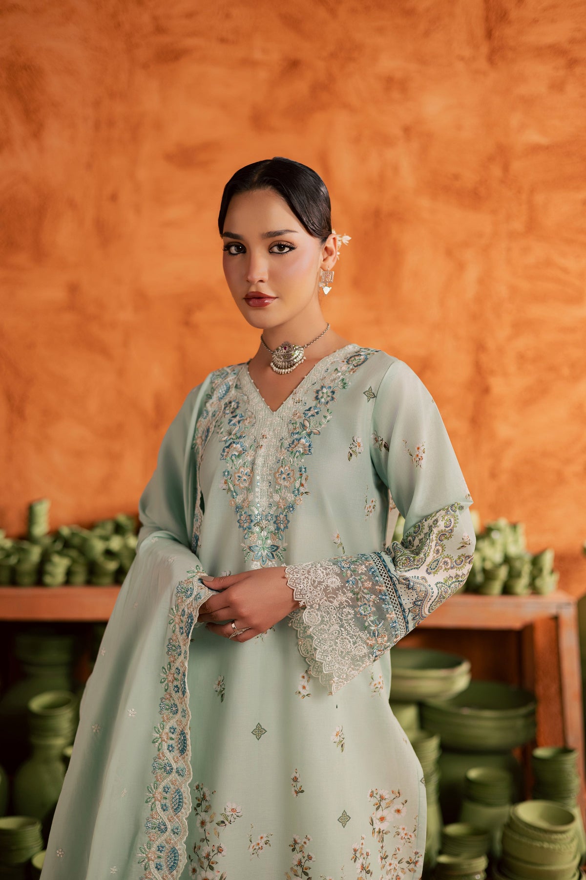 Mint Chip 3Pc - Printed Lawn Dress