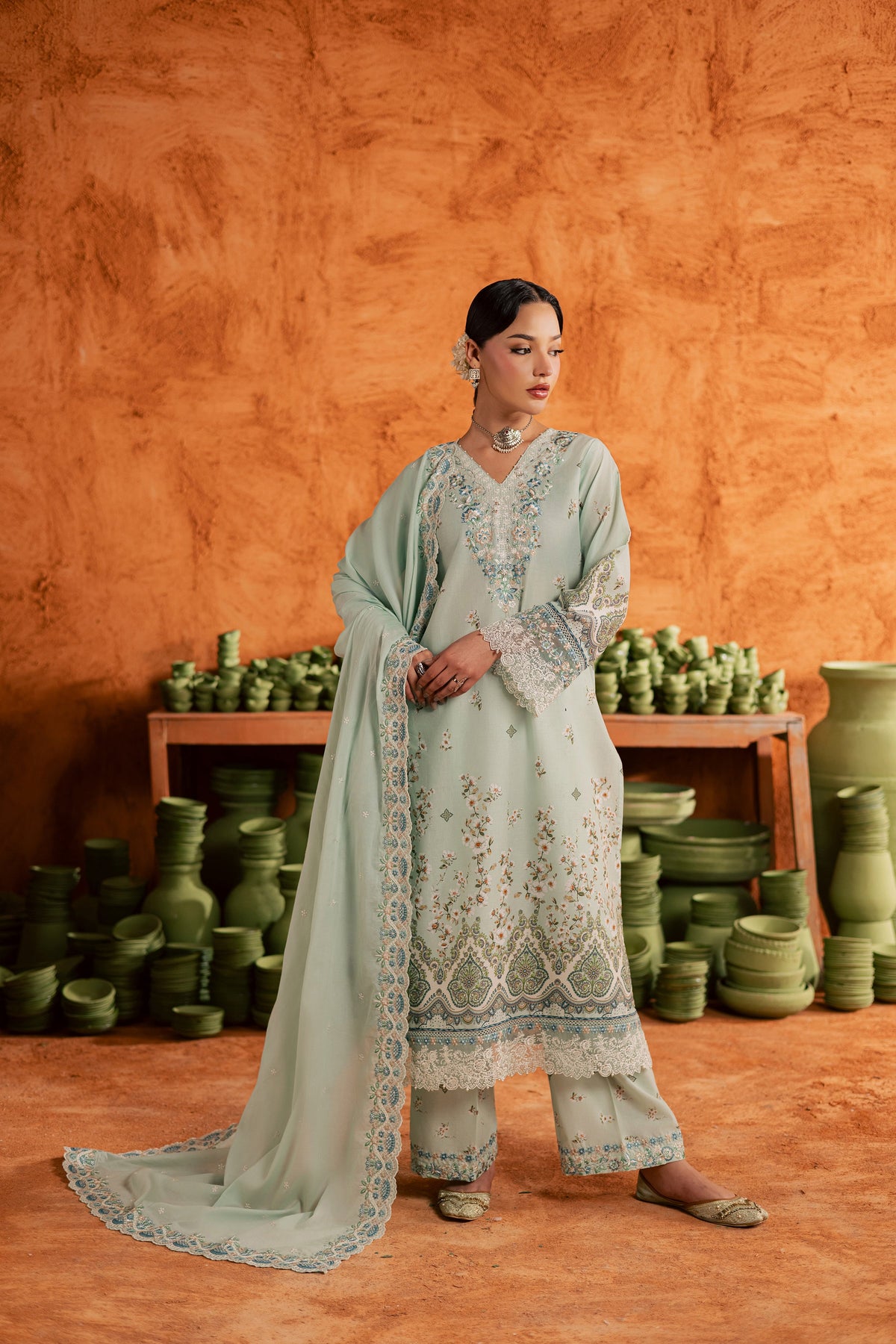 Mint Chip 3Pc - Printed Lawn Dress
