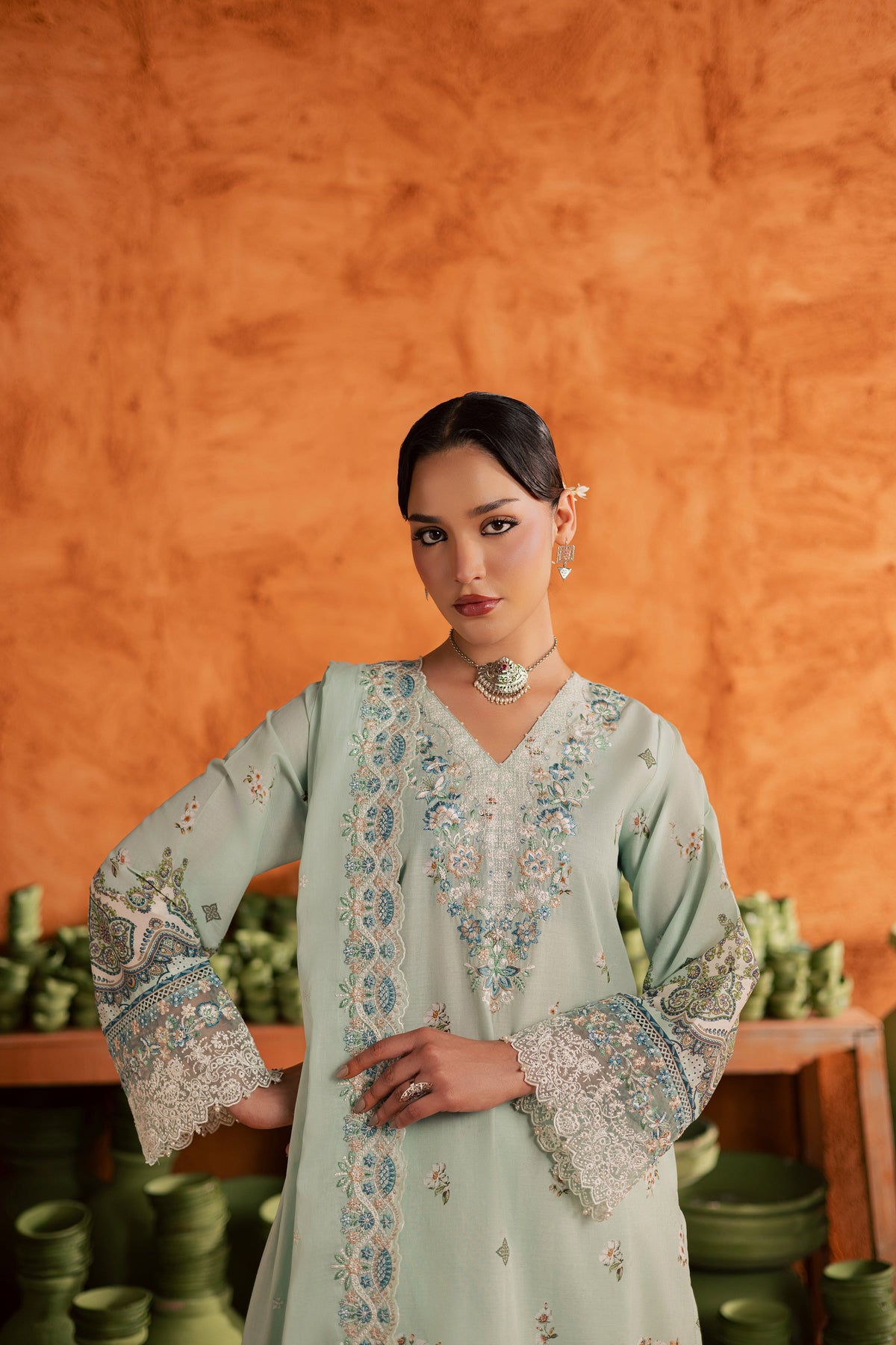 Mint Chip 3Pc - Printed Lawn Dress