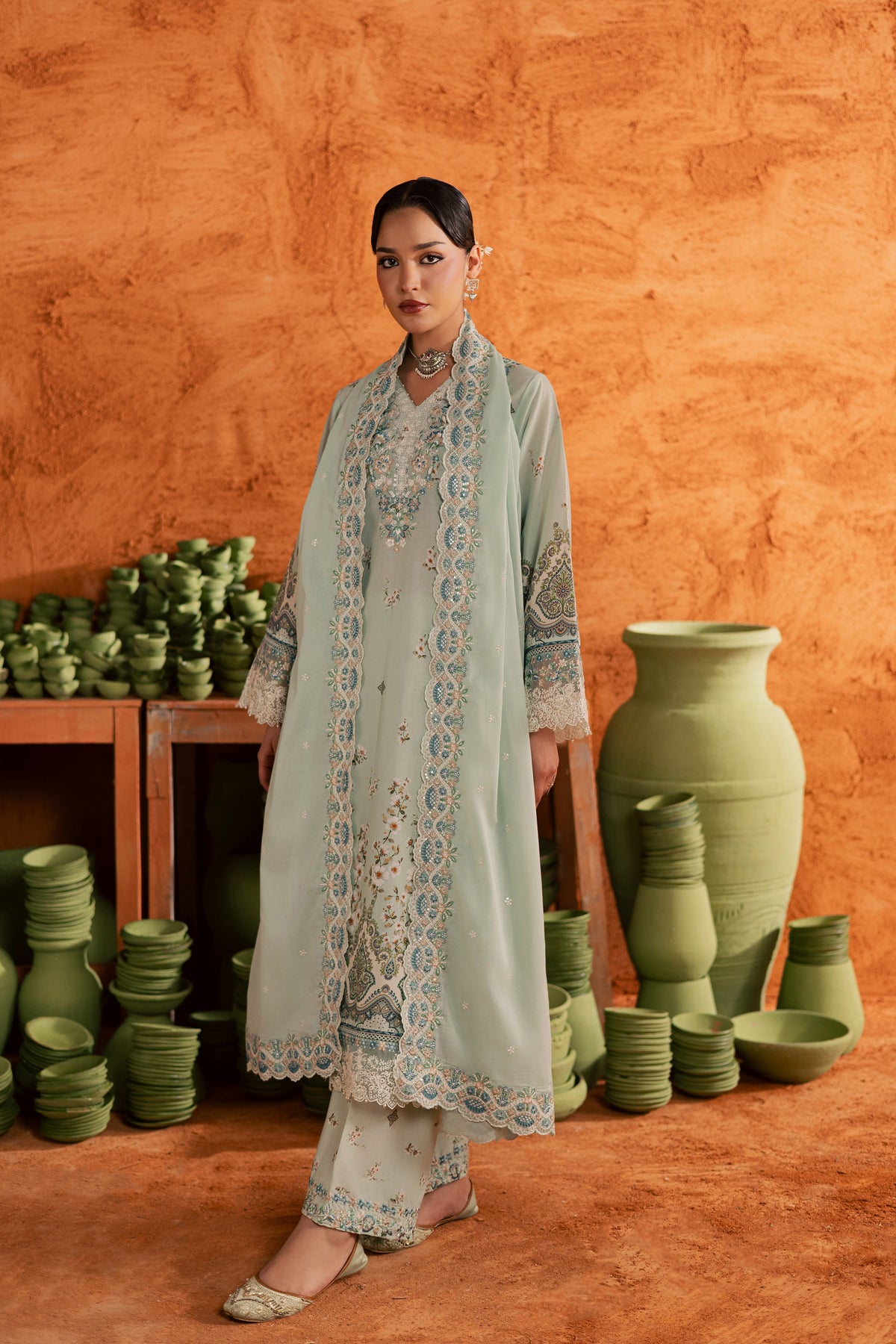 Mint Chip 3Pc - Printed Lawn Dress