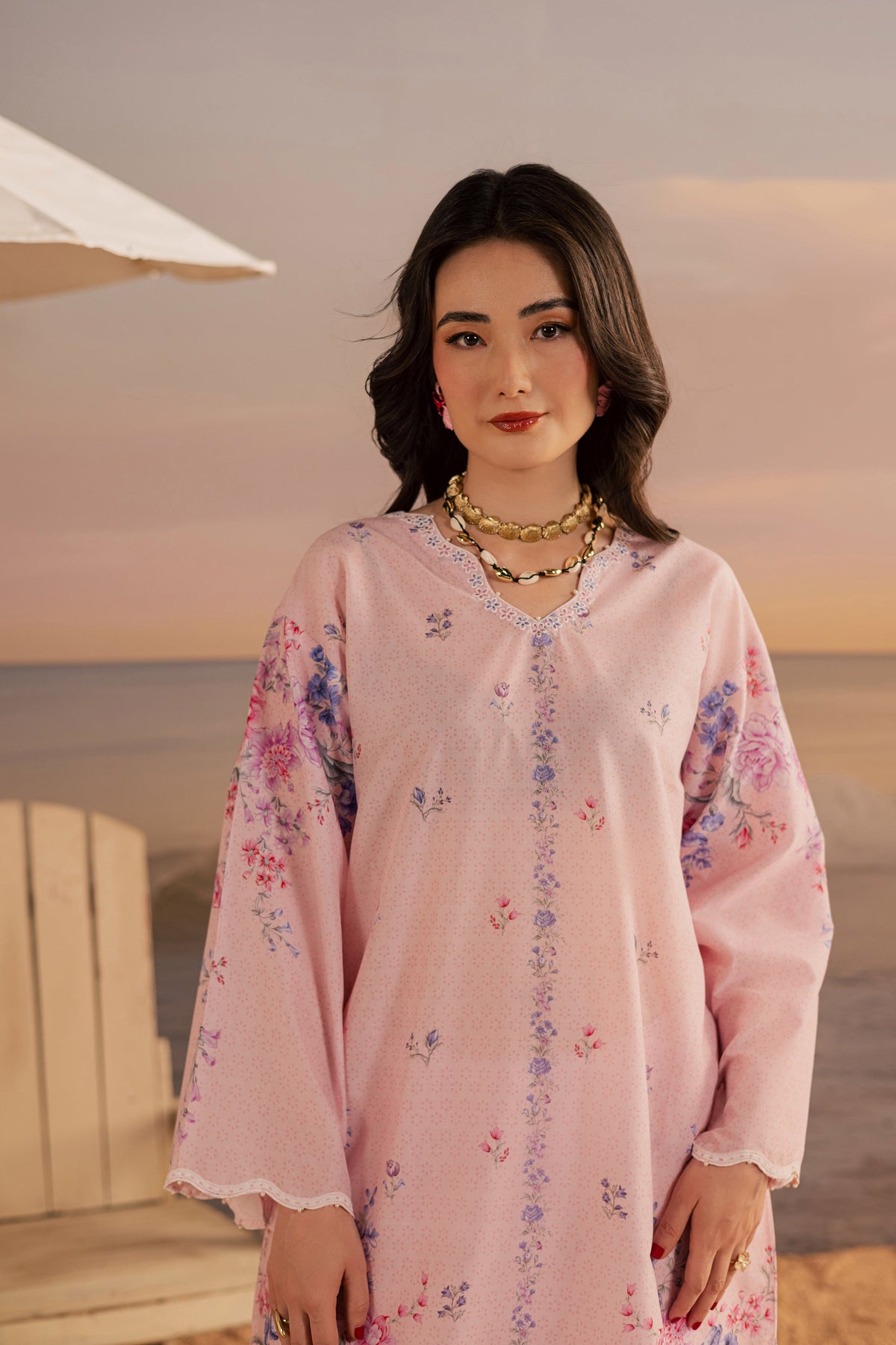 Misty Lavender 2Pc - Printed Lawn Dress