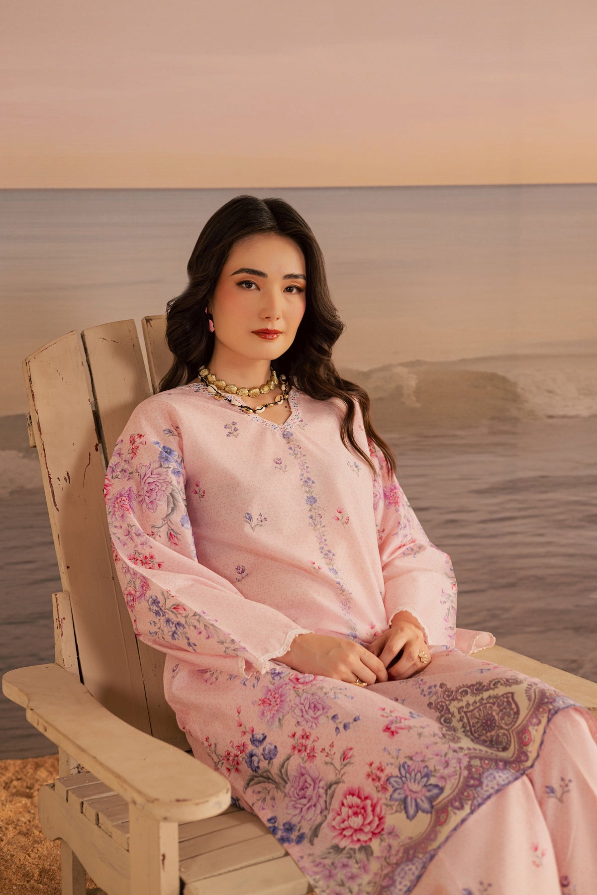 Misty Lavender 2Pc - Printed Lawn Dress