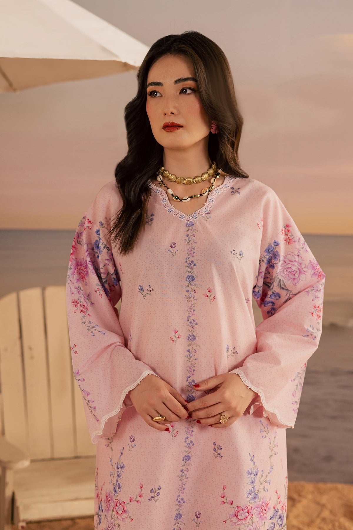 Misty Lavender 2Pc - Printed Lawn Dress