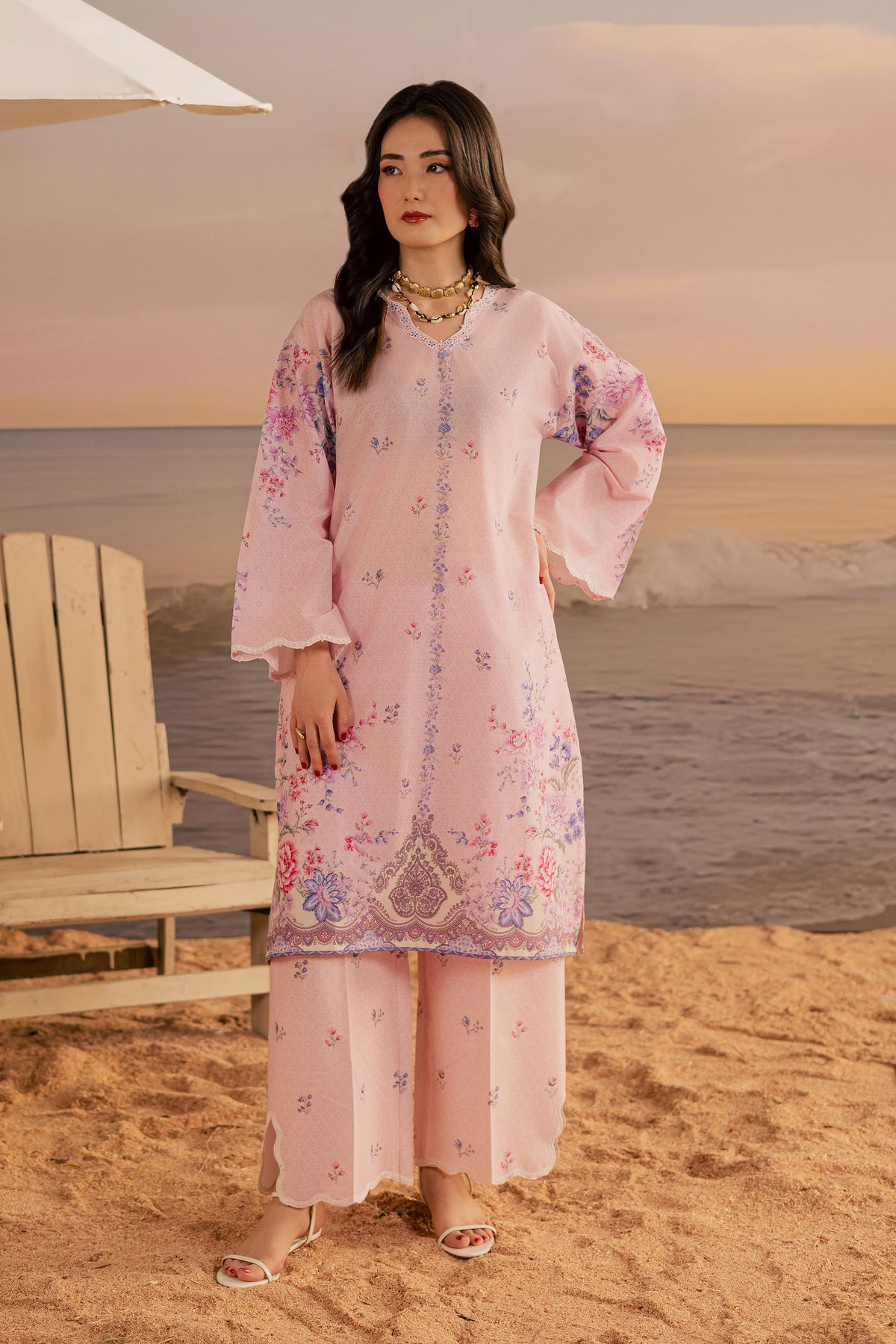 Misty Lavender 2Pc - Printed Lawn Dress