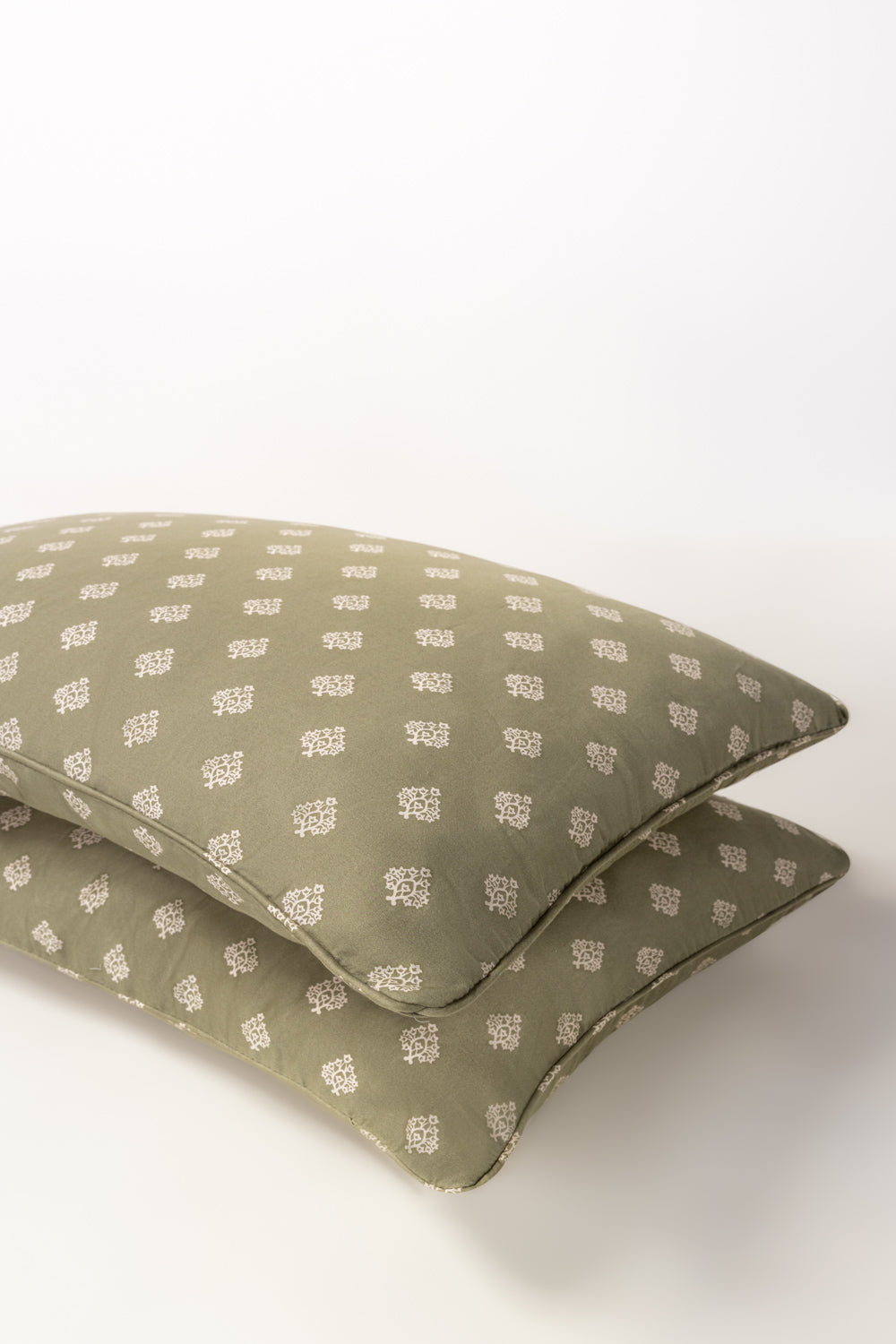Misty Green Embroidered Pillow Cover Set