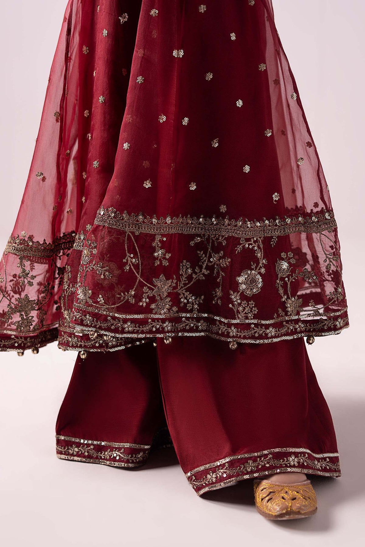 3 Piece Embroidered Organza Suit