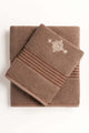 Mocha Brown Embroidered Towel
