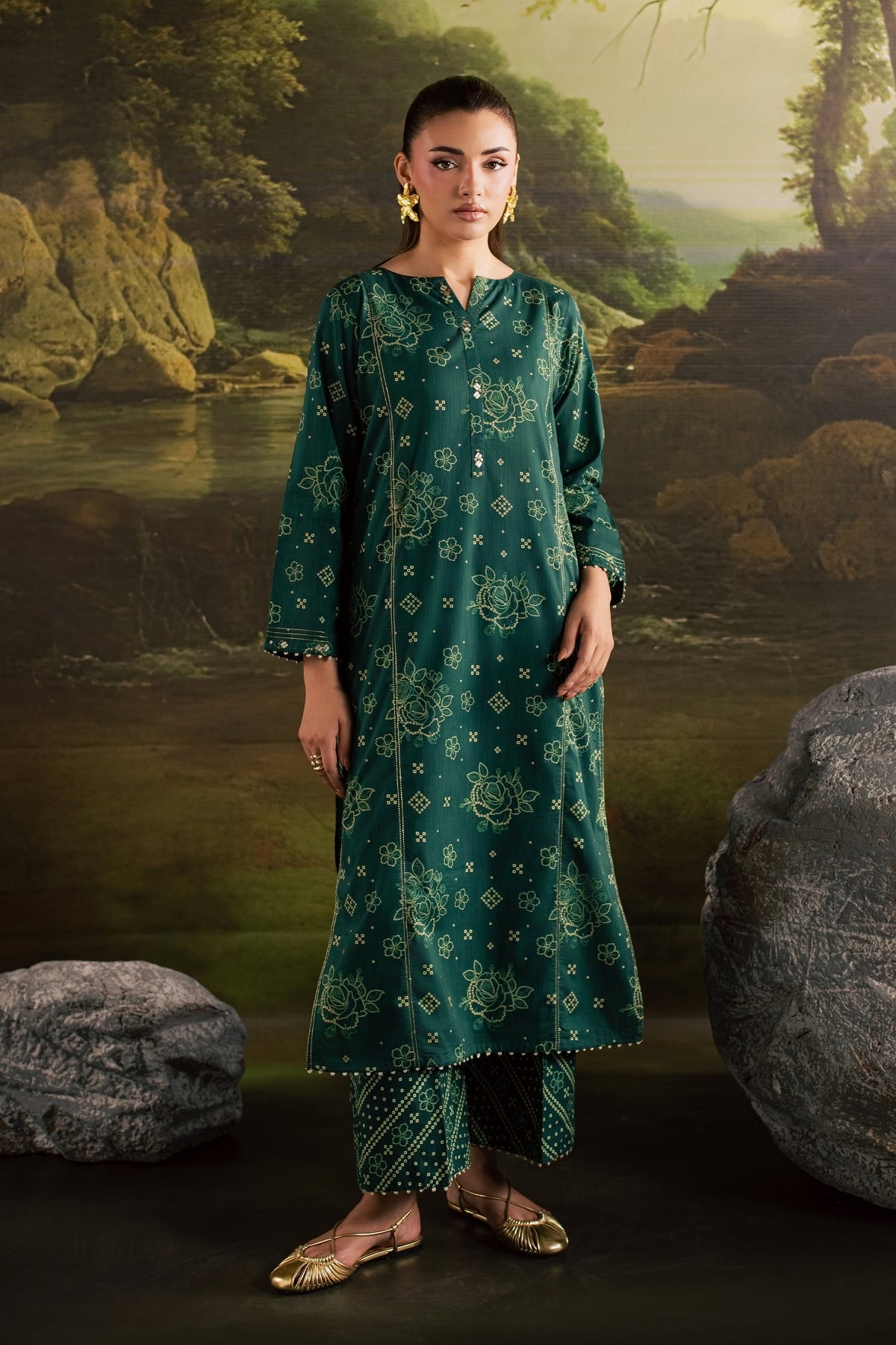 Moonsoon 2Pc - Printed Lawn Dress