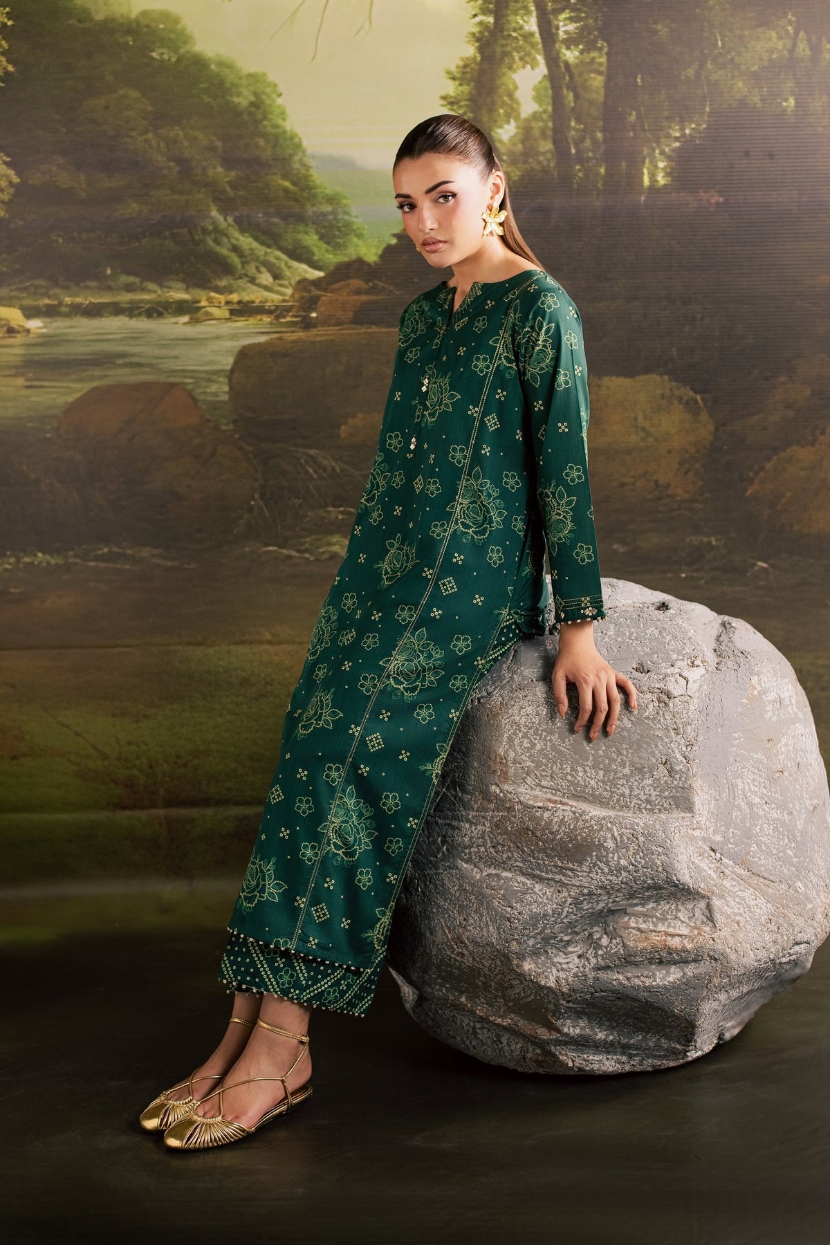 Moonsoon 2Pc - Printed Lawn Dress