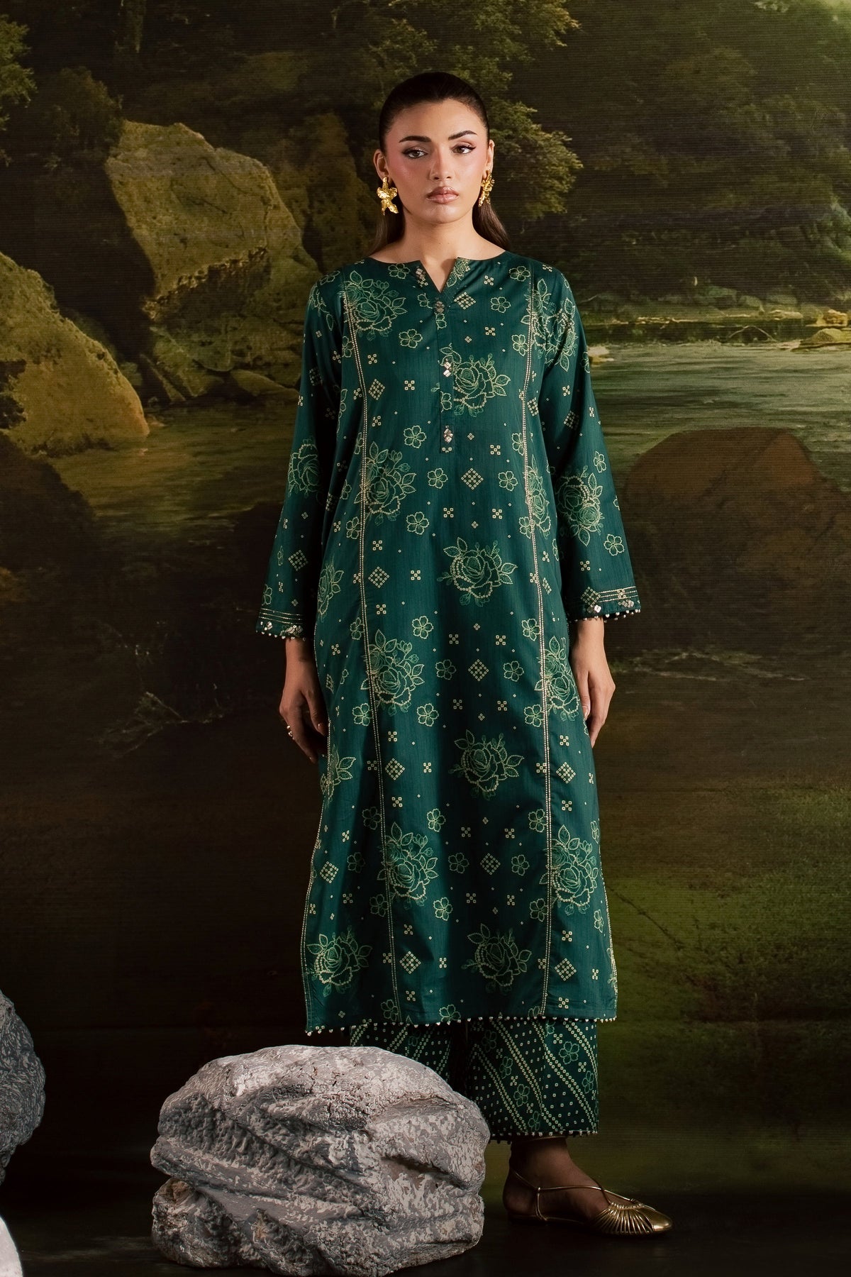 Moonsoon 2Pc - Printed Lawn Dress