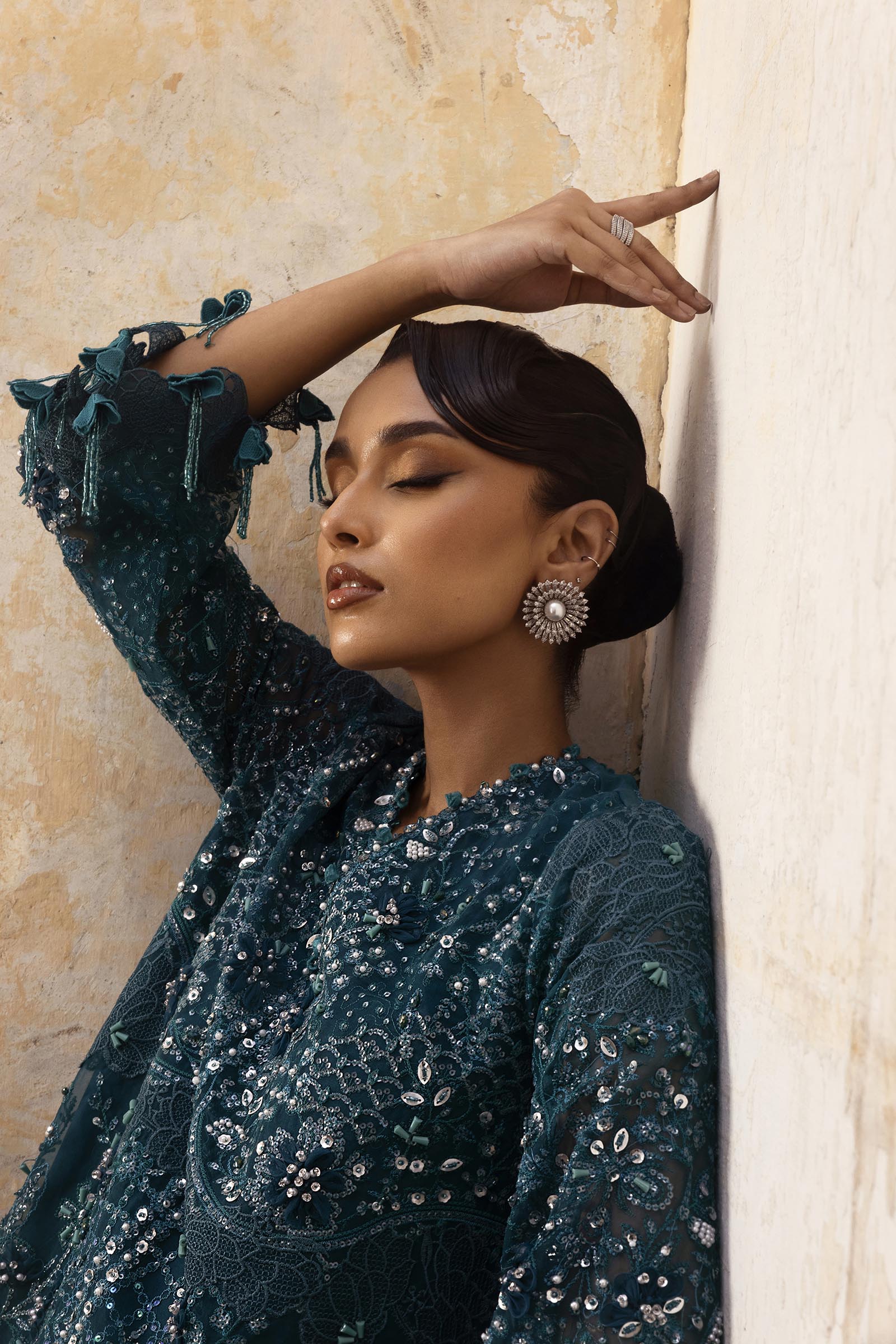 Stitched Nura Organza Embroidered Suit