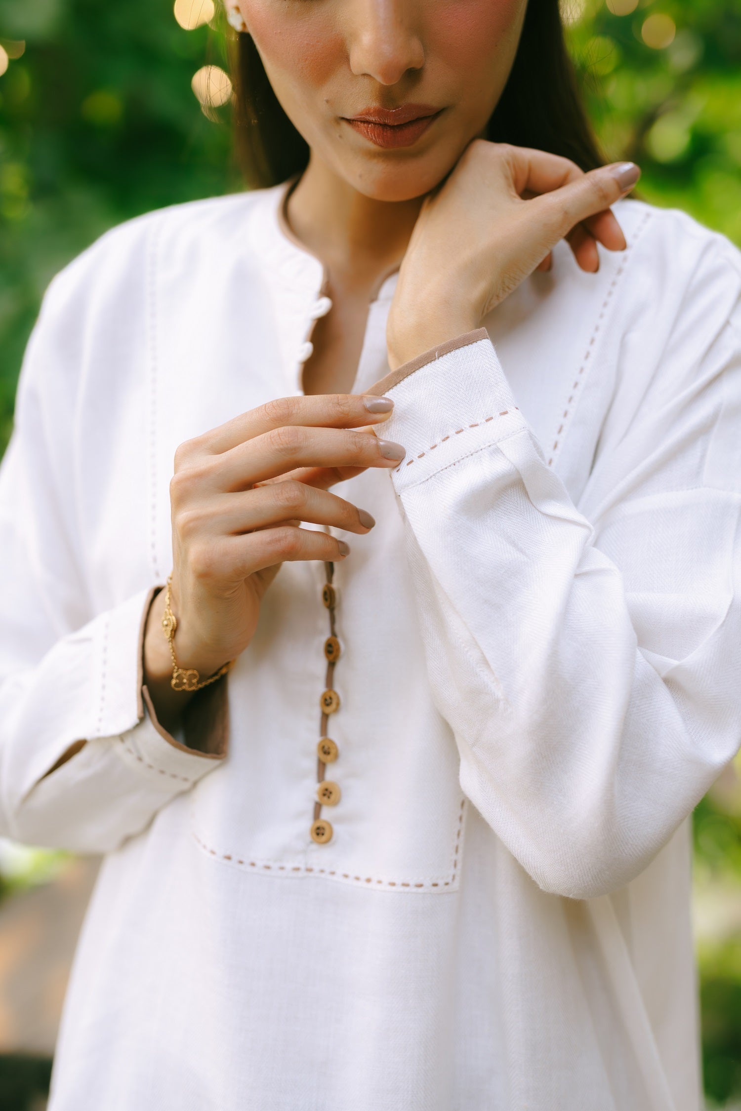 Vanilla Bean Top with Tobacco Pants
