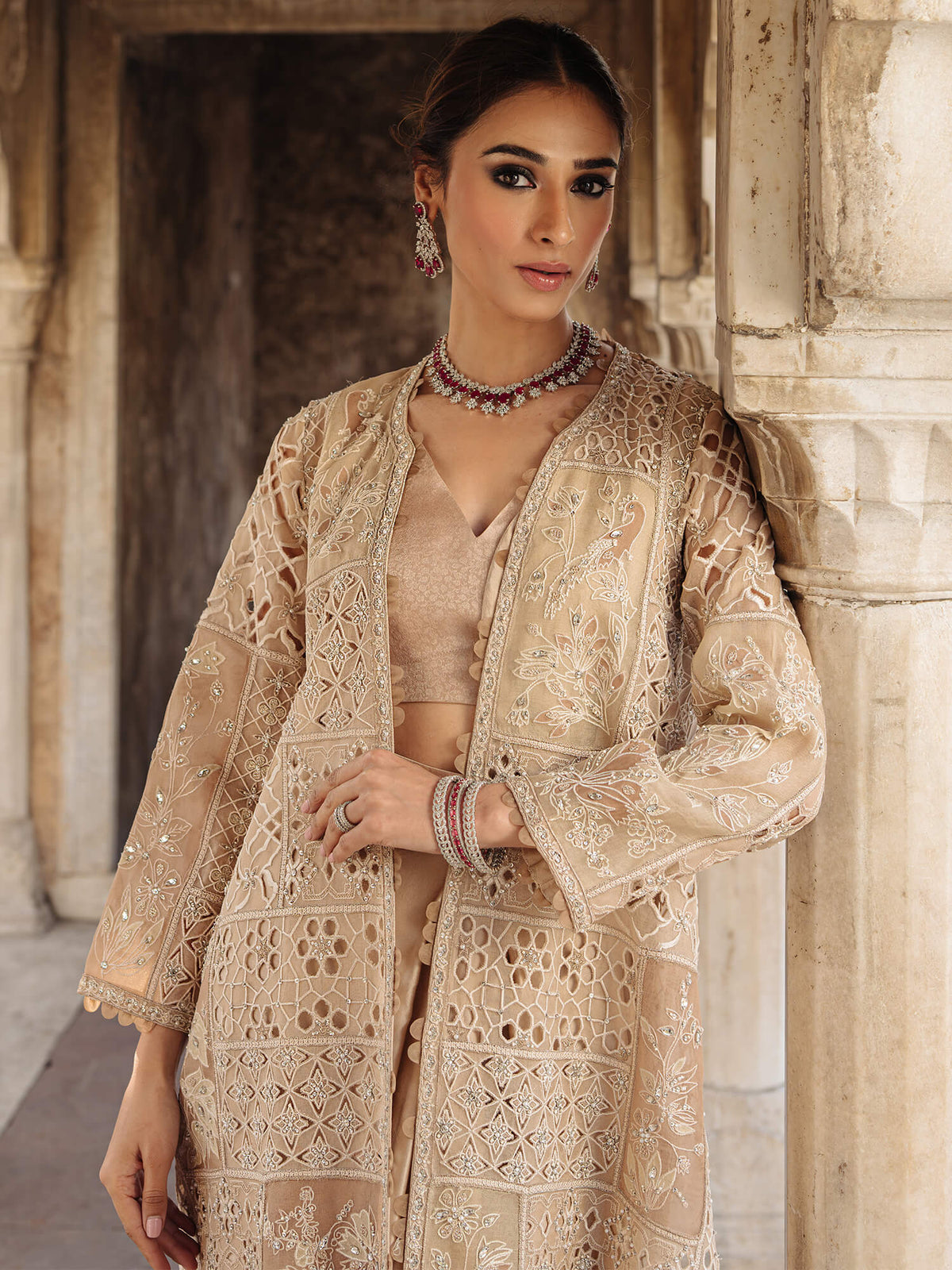 Borgia Coat, Blouse & Nikhar Sari