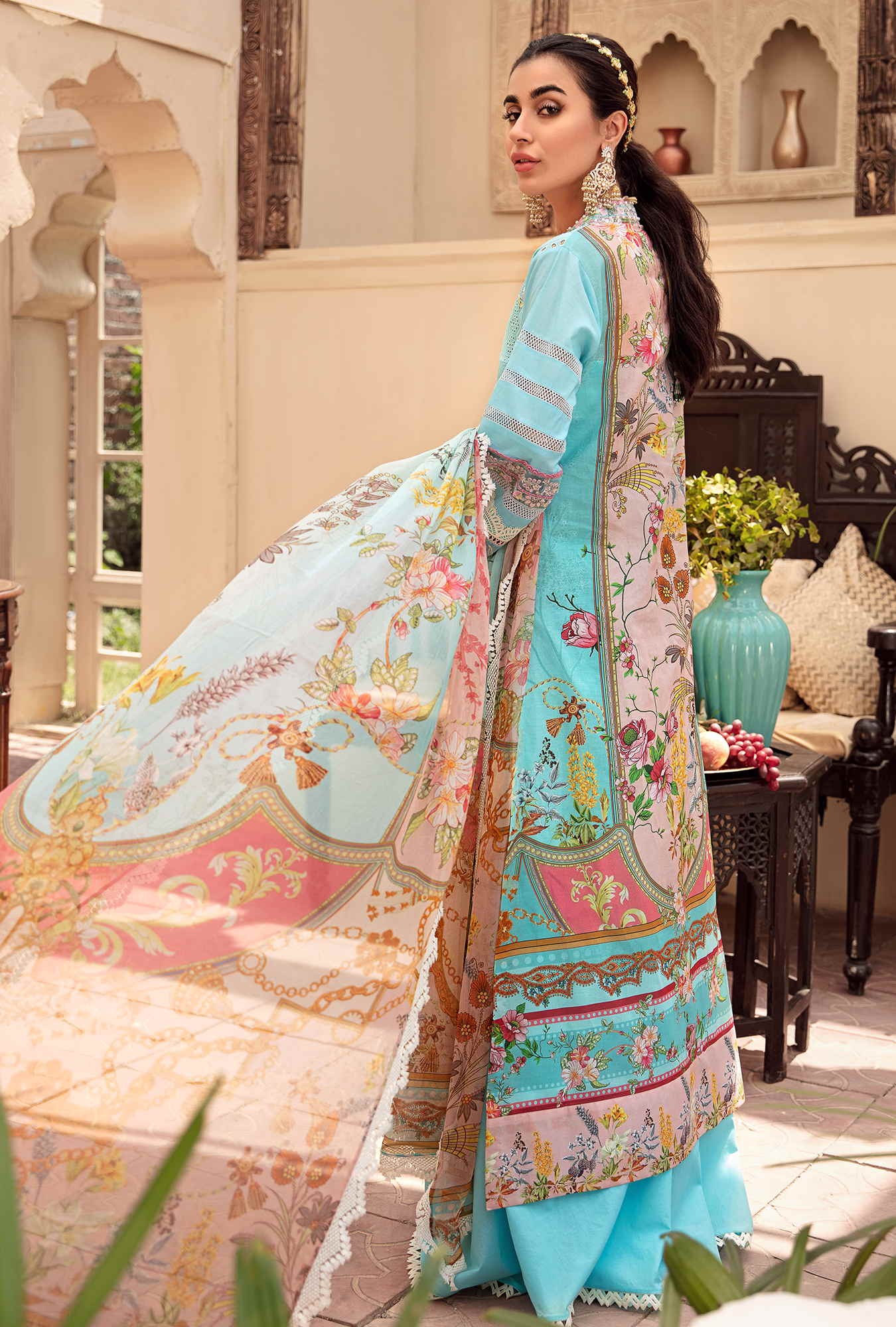 3 Piece Embroidered Self Jacquard Suit