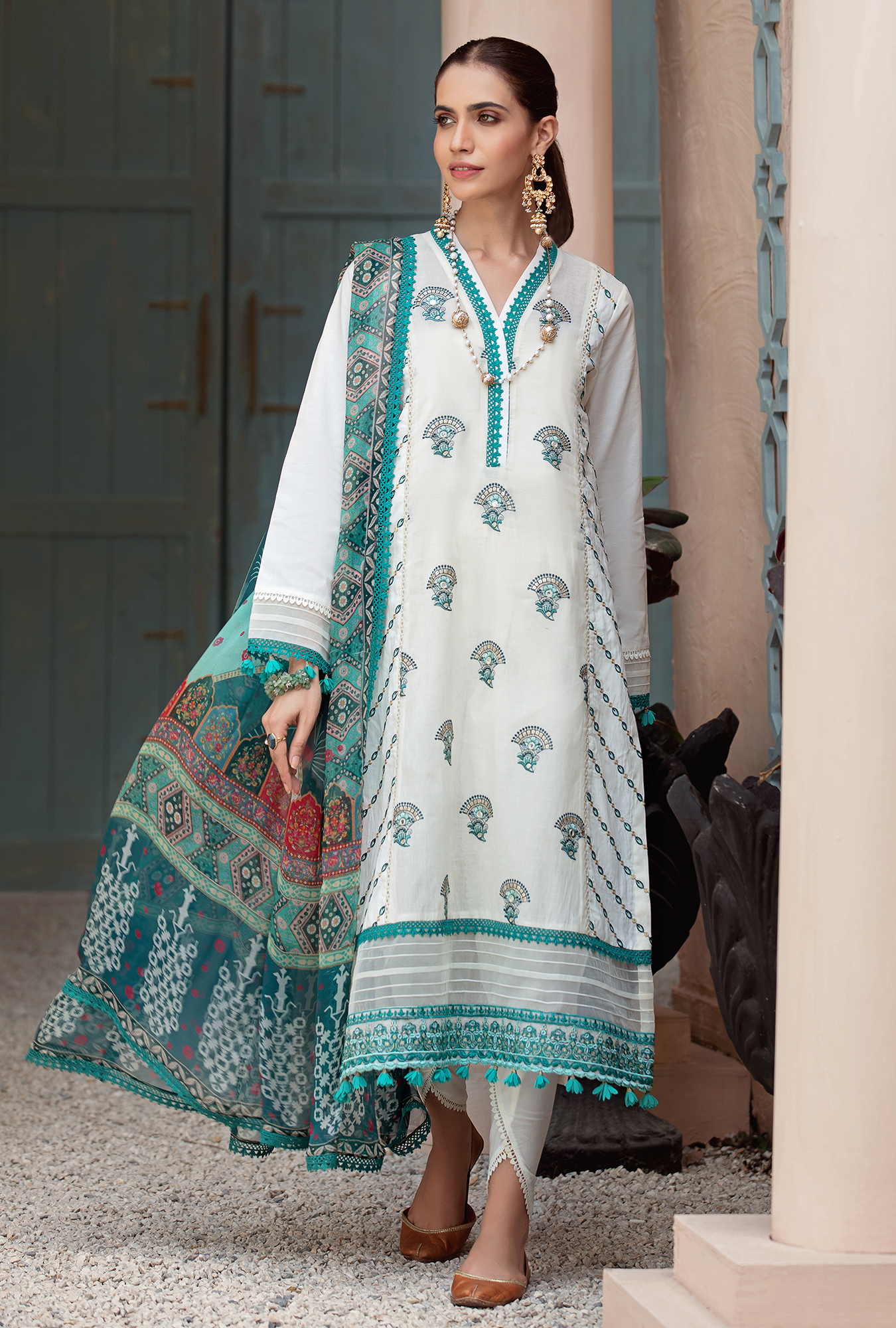 3 Piece Embroidered Dobby Lawn Suit