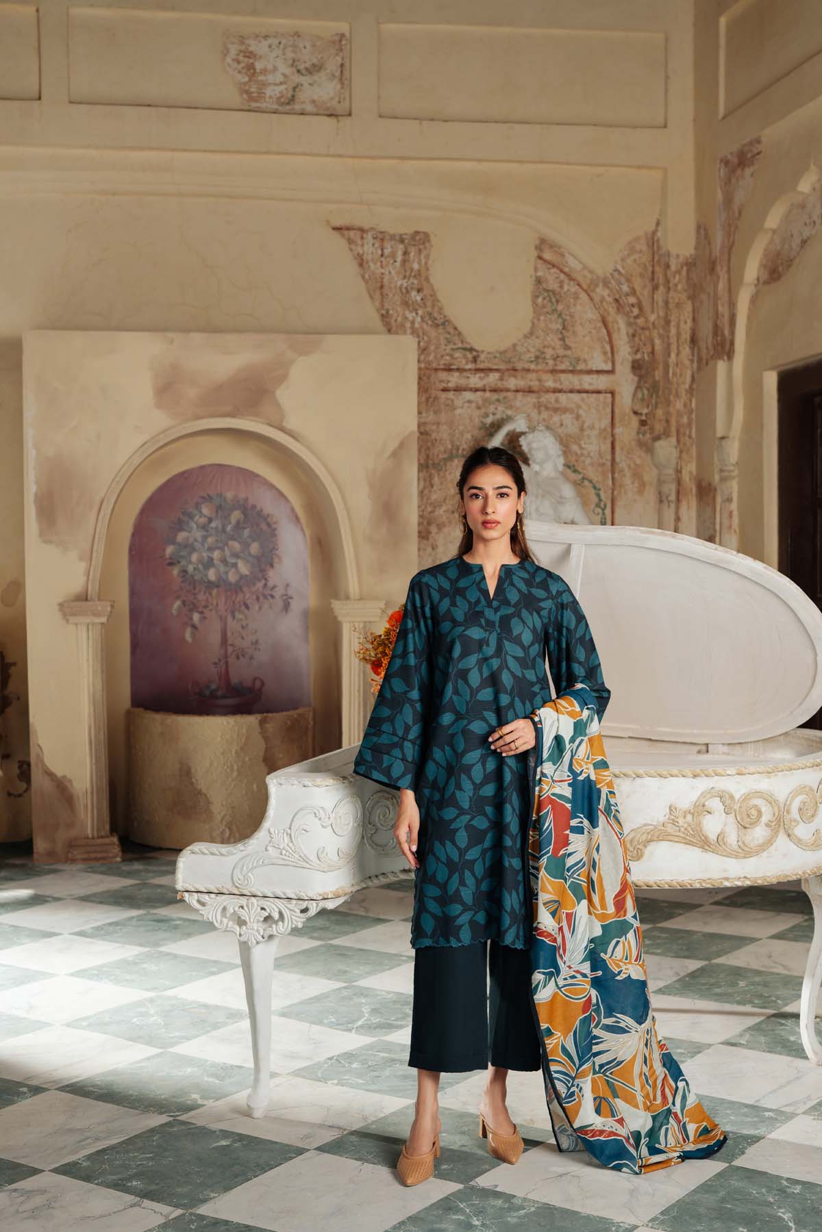 Printed Khaddar 3 Piece