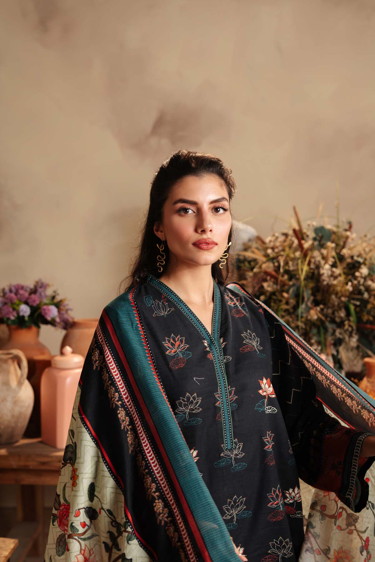 Printed Khaddar 3 Piece