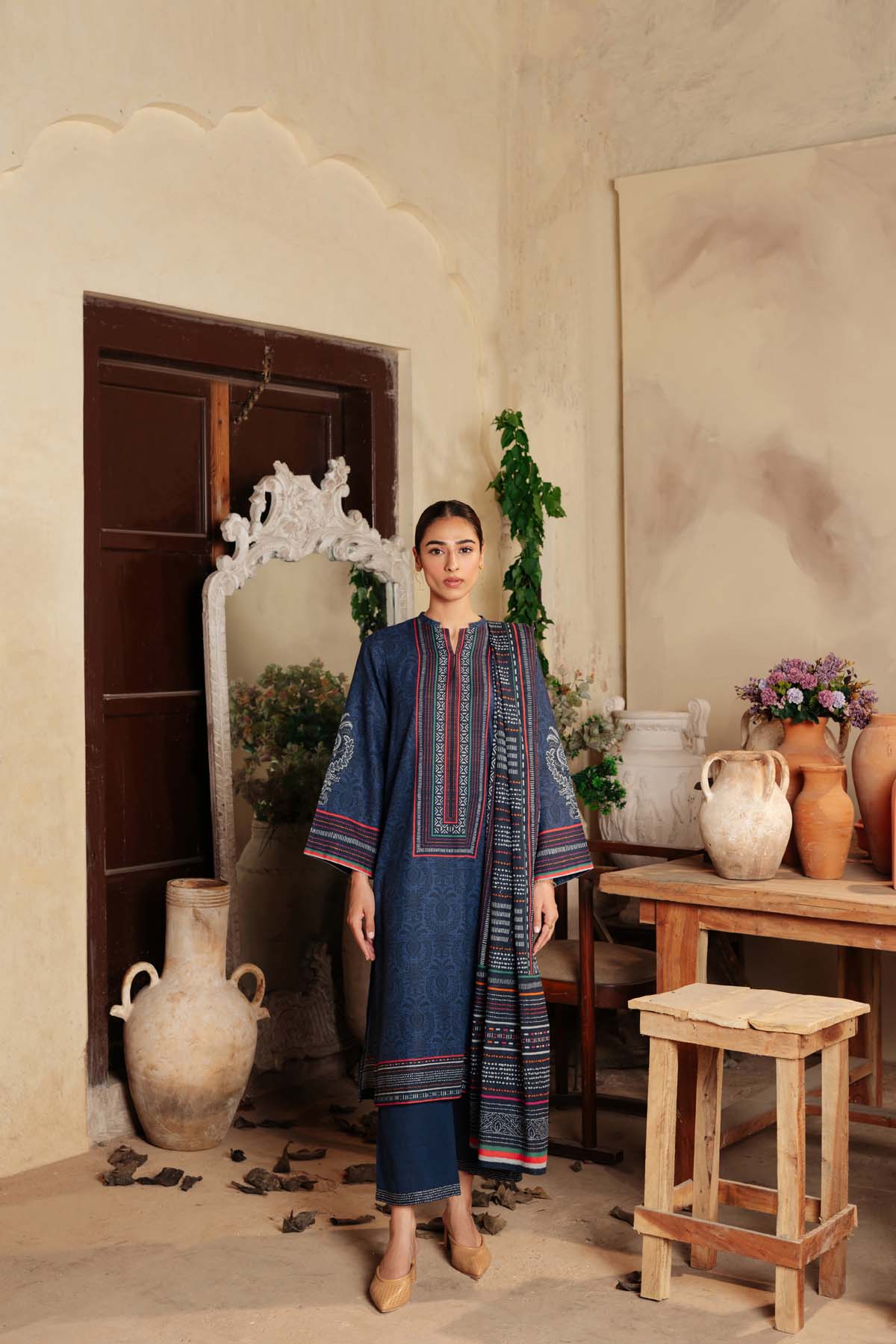 Printed Khaddar 3 Piece