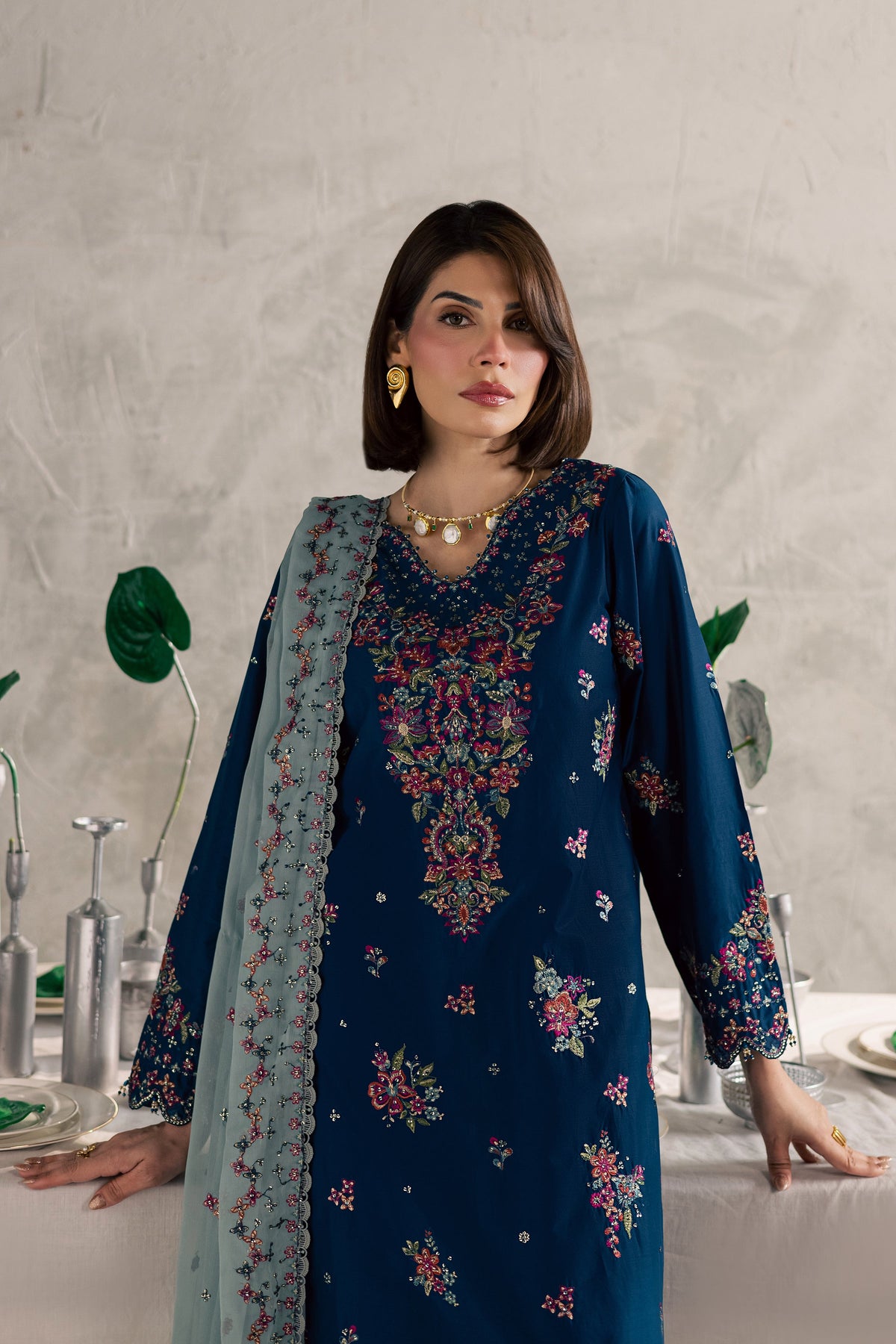 Nira 3Pc - Festive Embroidered Lawn