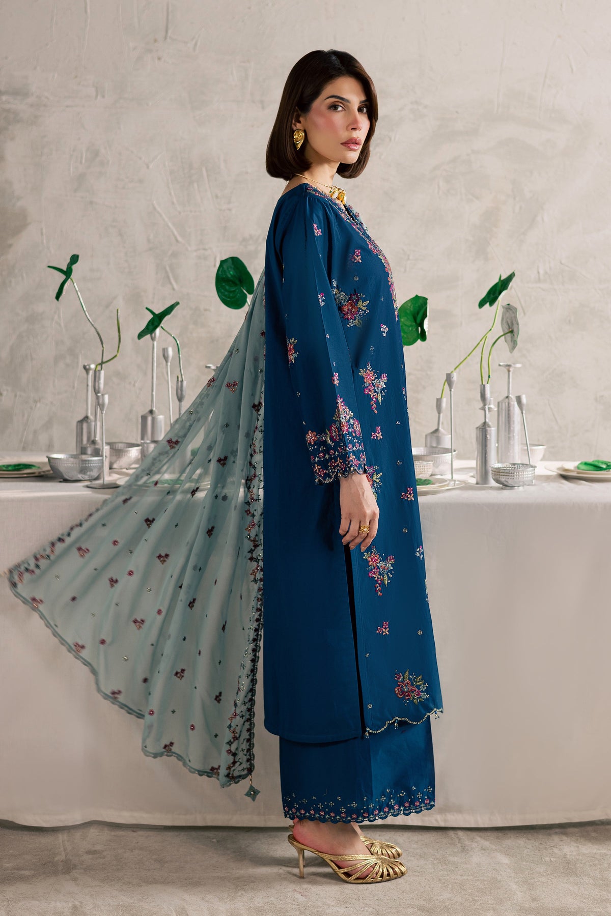 Nira 3Pc - Festive Embroidered Lawn