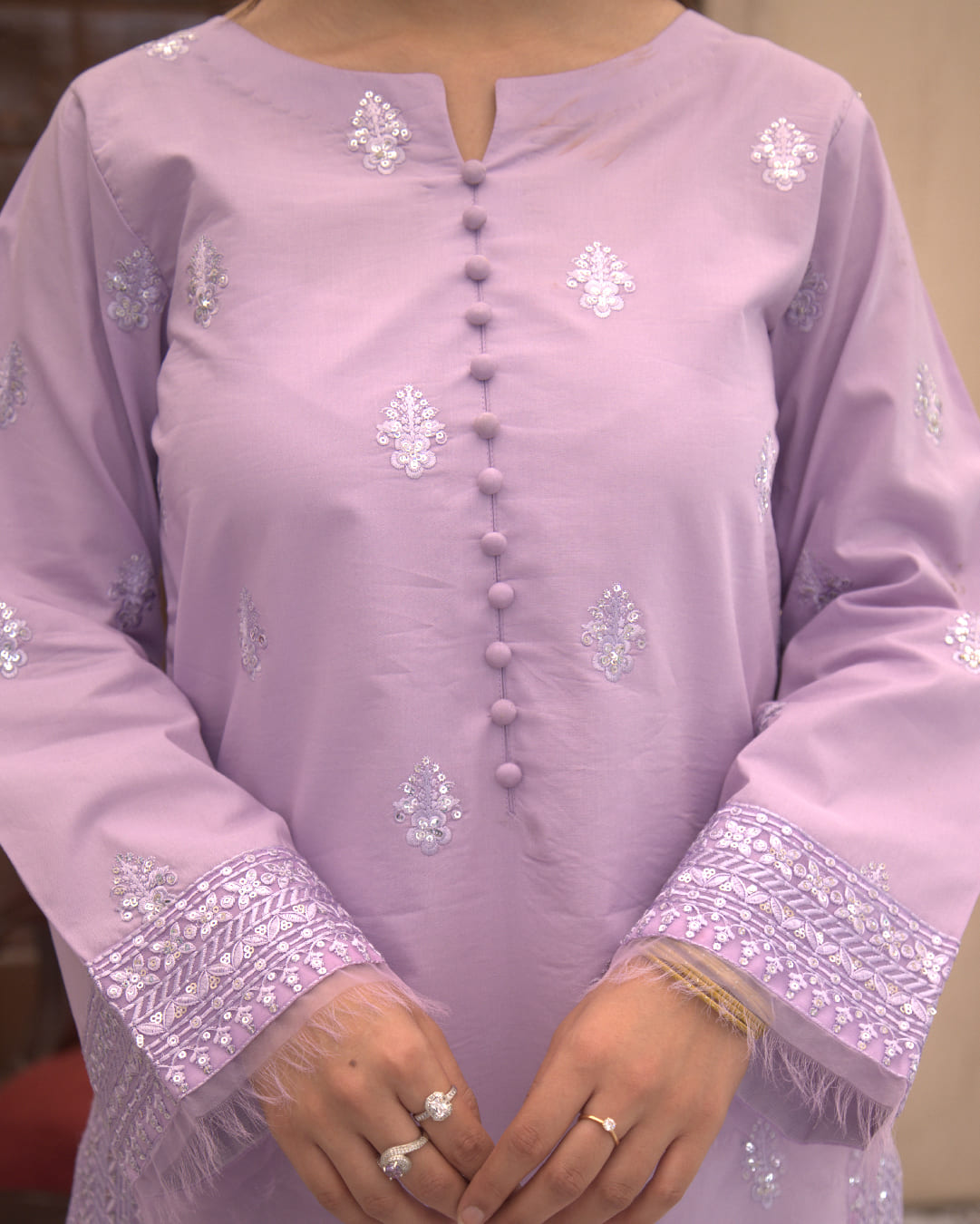Noor-e-Eid / lilac bloom – Festive Embroidered Suit for Women