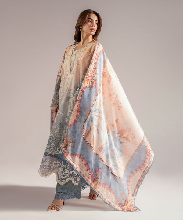 3 Piece - Embroidered Jacquard Suit
